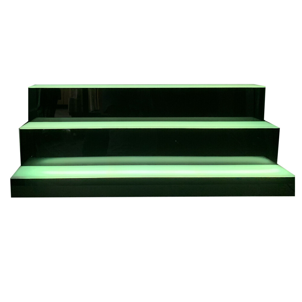 3 Tier LED Lighted Liquor Bottle Display Shelf Back 31" Bar Bottle Display Stand