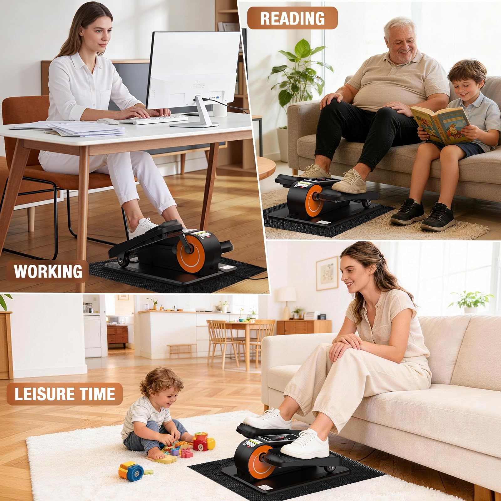 Under Desk Elliptical Machine, Electric Ellipse Leg Exerciser for Senior, Qui...