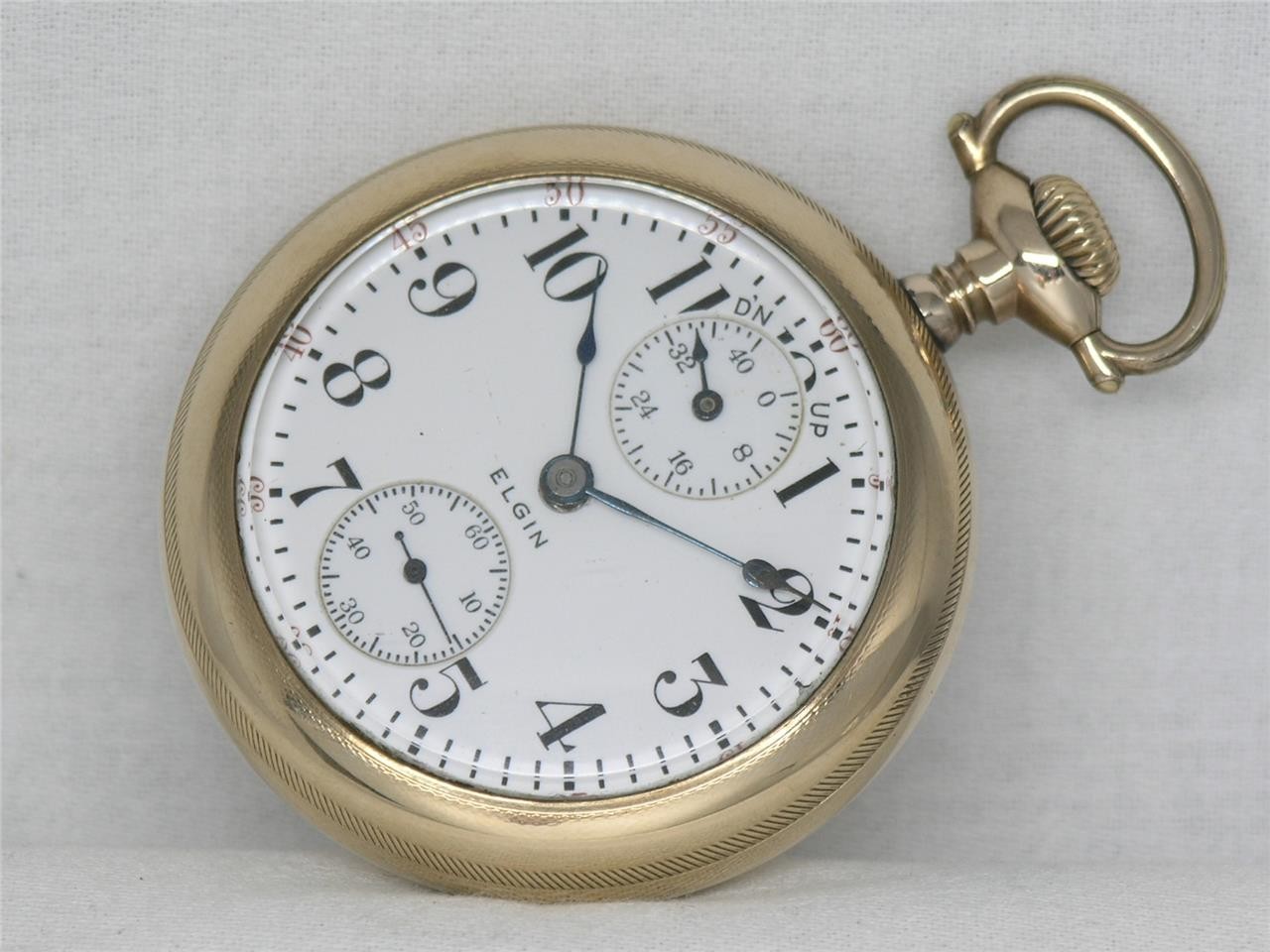 RARE 19 JEWEL 18S BW RAYMOND GR.  WIND INDICATOR POCKET WATCH, SERVICED!