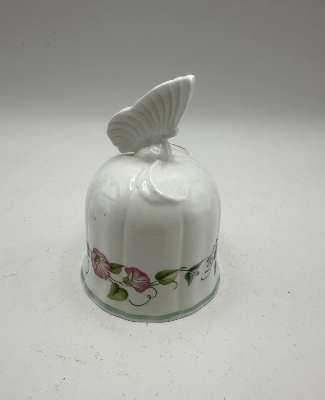 Vintage England Ceramic Bell w Butterfly Floral Royal Worcester English Garden