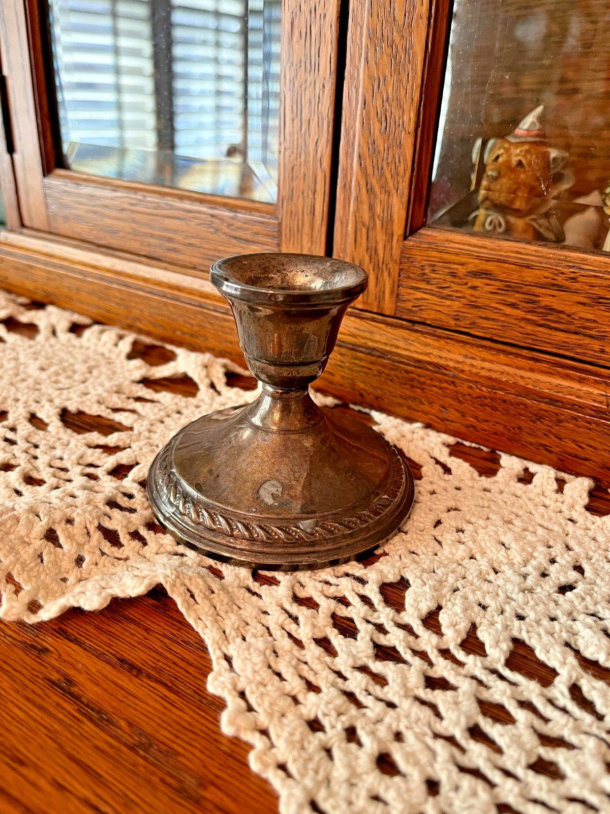 Vintage Preisner No 14 Sterling Silver Weighted 3" tall Candle Holder 240 grams