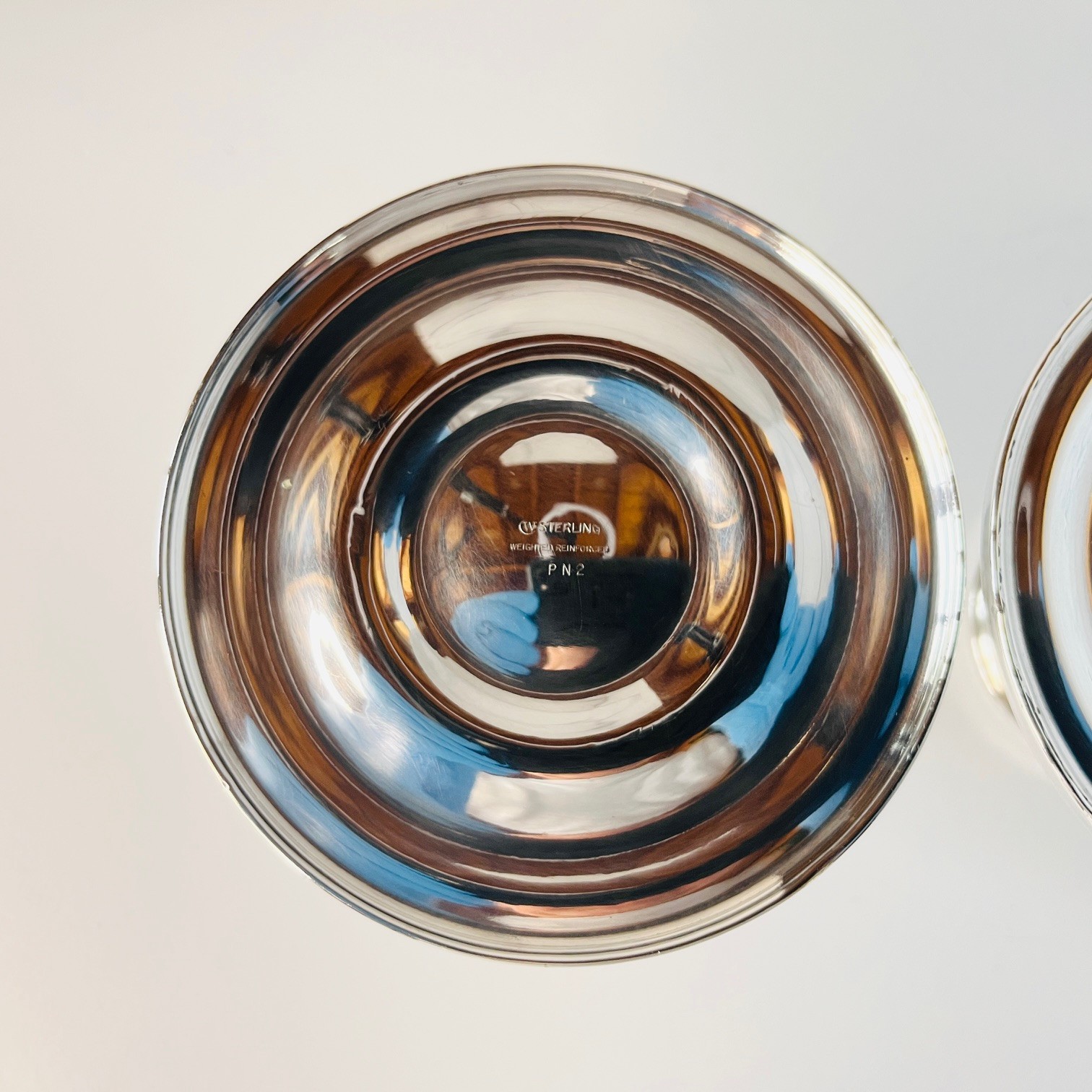 💠 Watrous Mfg. Sterling Weighted Candlesticks Pair Mid Century Classic