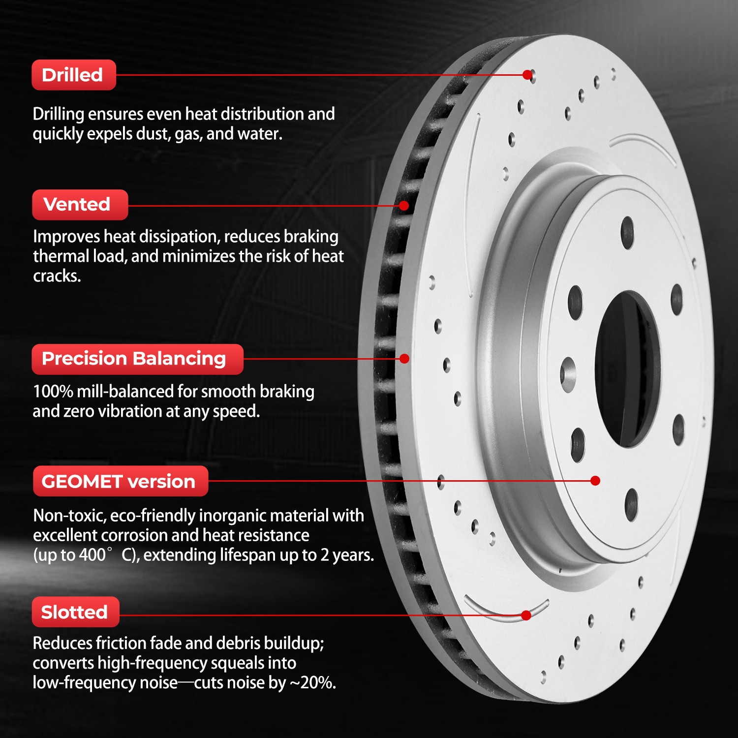 Front Rear Drilled Rotors Brake Pads for 2002 - 2005 Chevy Trailblazer GMC Envoy