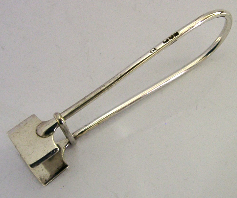 UNUSUAL STERLING SILVER SEALING WAX HOLDING TONGS 1900 ANTIQUE DESK ITEM