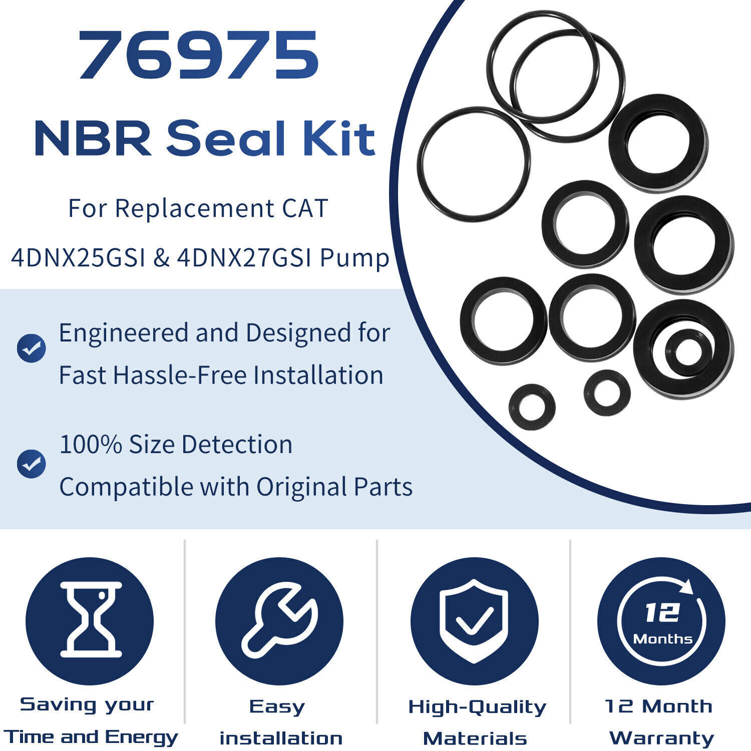 76975 Cat Pump Seal Kit for for 4DNX Pumps Model Replace 4DNX25GSI 4DNX27GSI