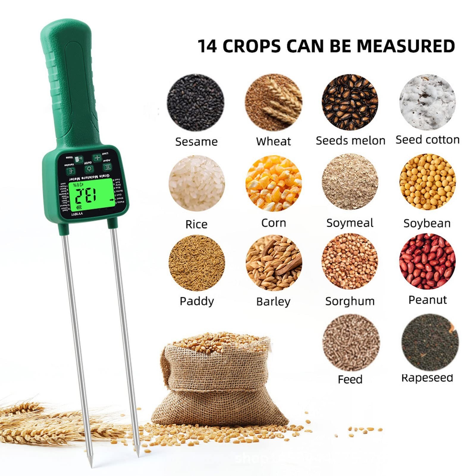 KUIDAMOS Hay Moisture Tester Grain Tester Easy to Operate Hay Moisture Meter ...