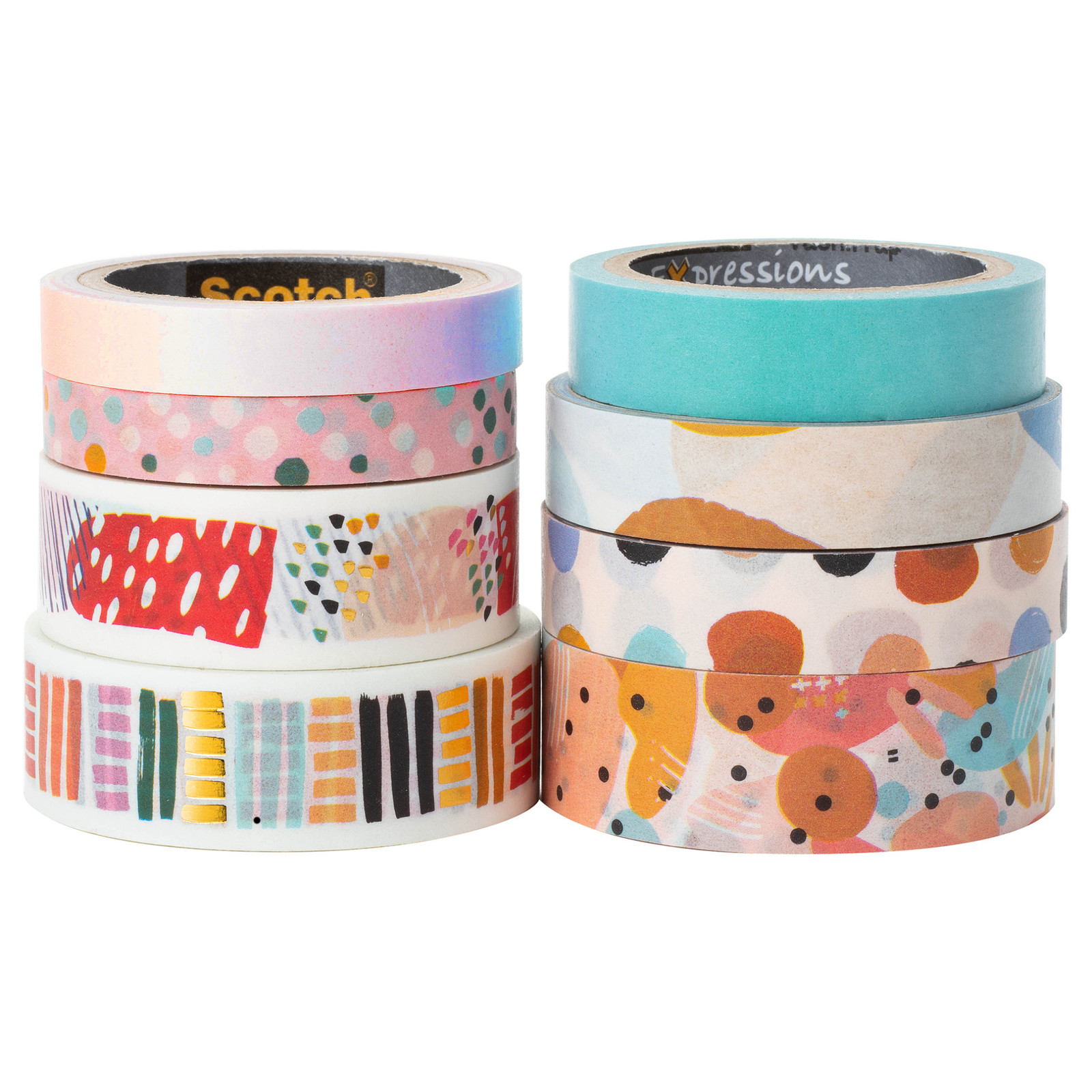 Scotch Washi Tape [8-Pack]: 8-pack (Abstract Modern Design)