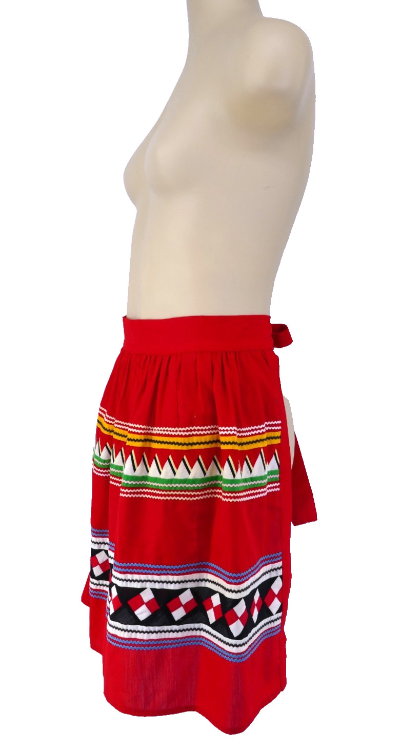 VINTAGE SEMiNOLE MiCCOSUKEE NATiVE AMERiCAN HANDMADE PATCHWORK RiC RAC APRON