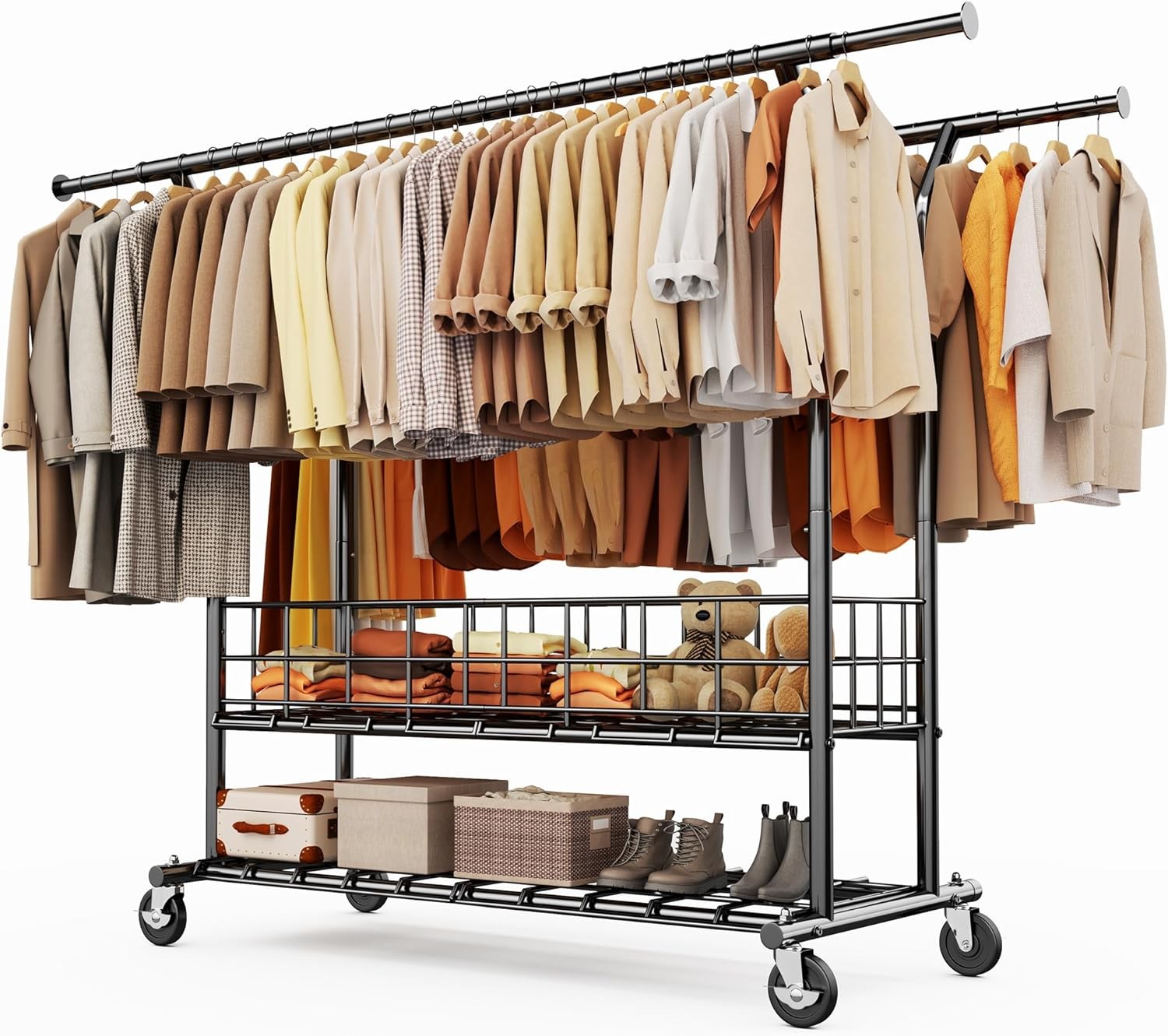 HOKEEPER Heavy Duty Clothes Rack Load 635 LBS, Clothing Rack for Hanging Clothes