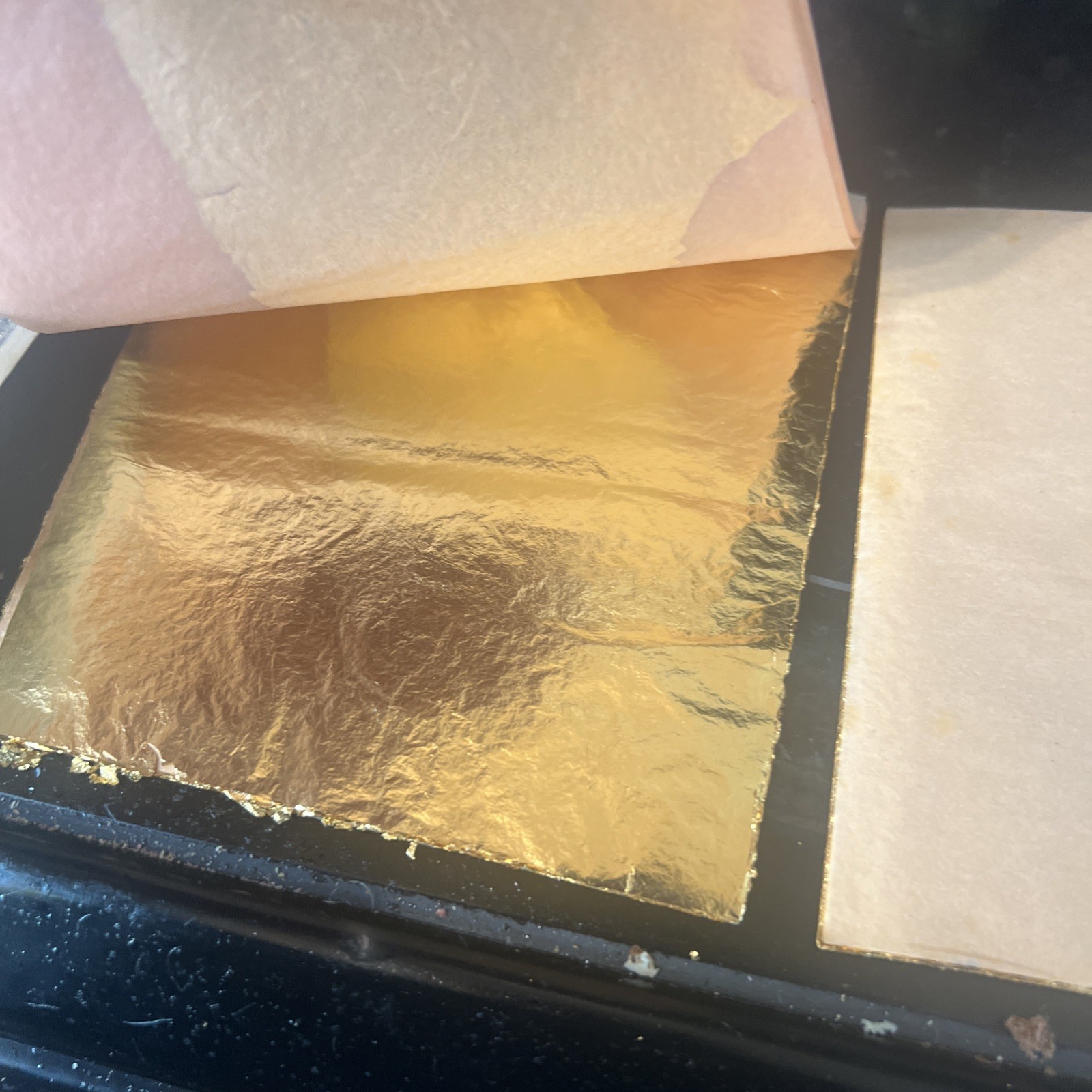 23 Kt imitation Gold Leaf 4x25 Sheets 5.5X 5.5 And 3x25 Silver Leaf 5.5x5.5