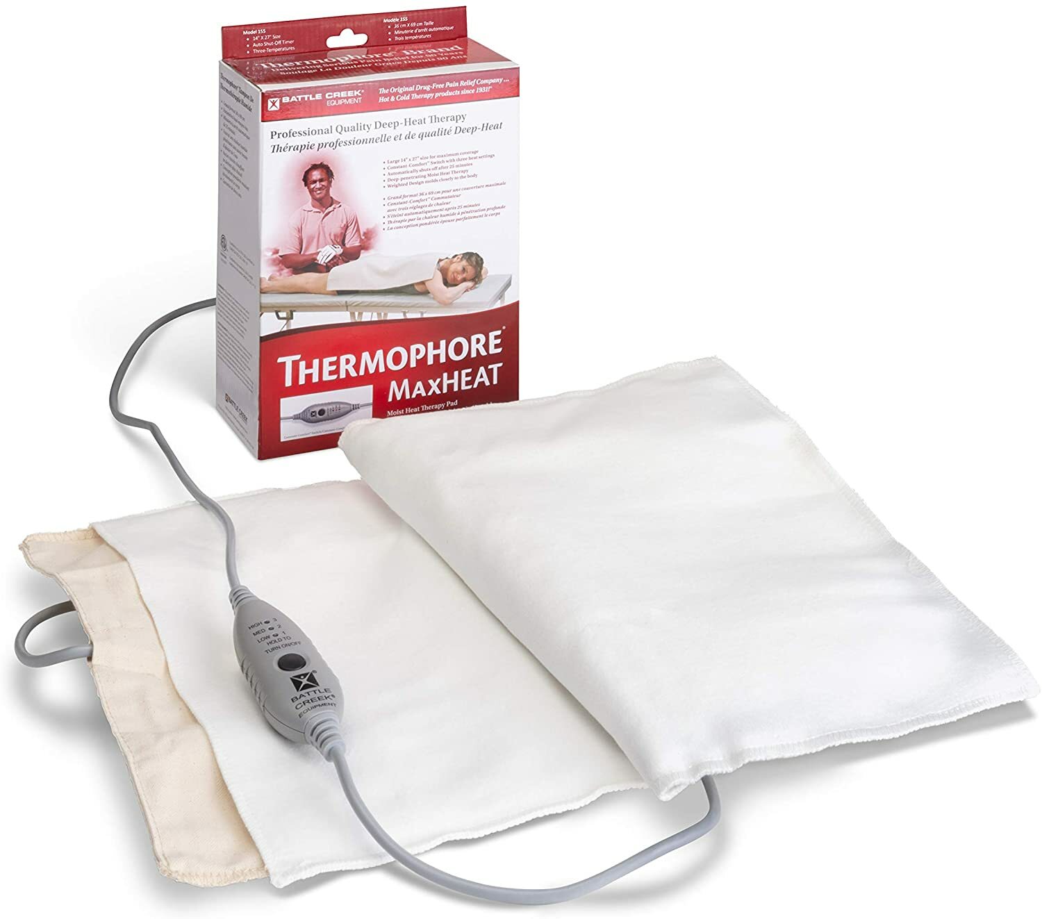 Battle Creek Thermophore MaxHeat Heating Pad 14 x 27 inches | XL Size Model 155