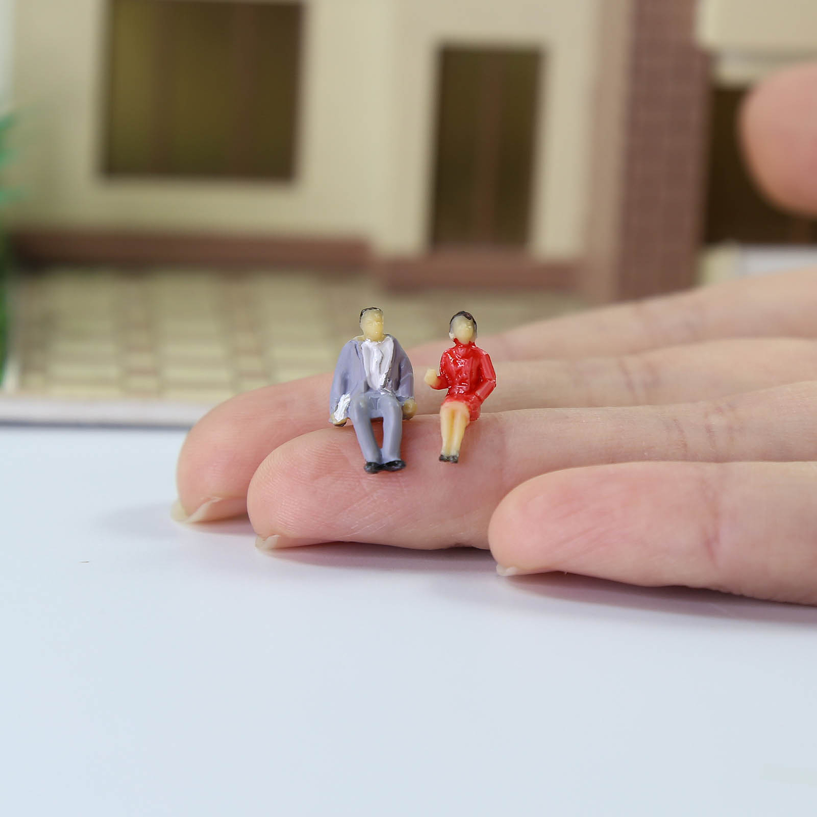 P87S 60pcs All Seated HO Scale 1:87 Painted Figures Passenger Sitting People