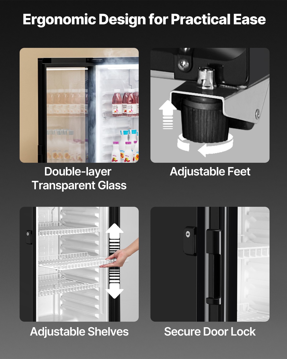 Commercial Merchandiser Refrigerator 5.7 CU.FT Glass Door Beverage Drink Cooler