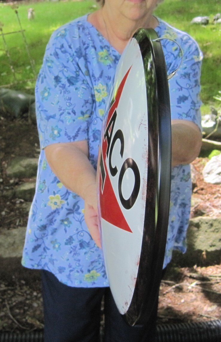 TEXACO 16" Metal Button Dome Advertising Sign