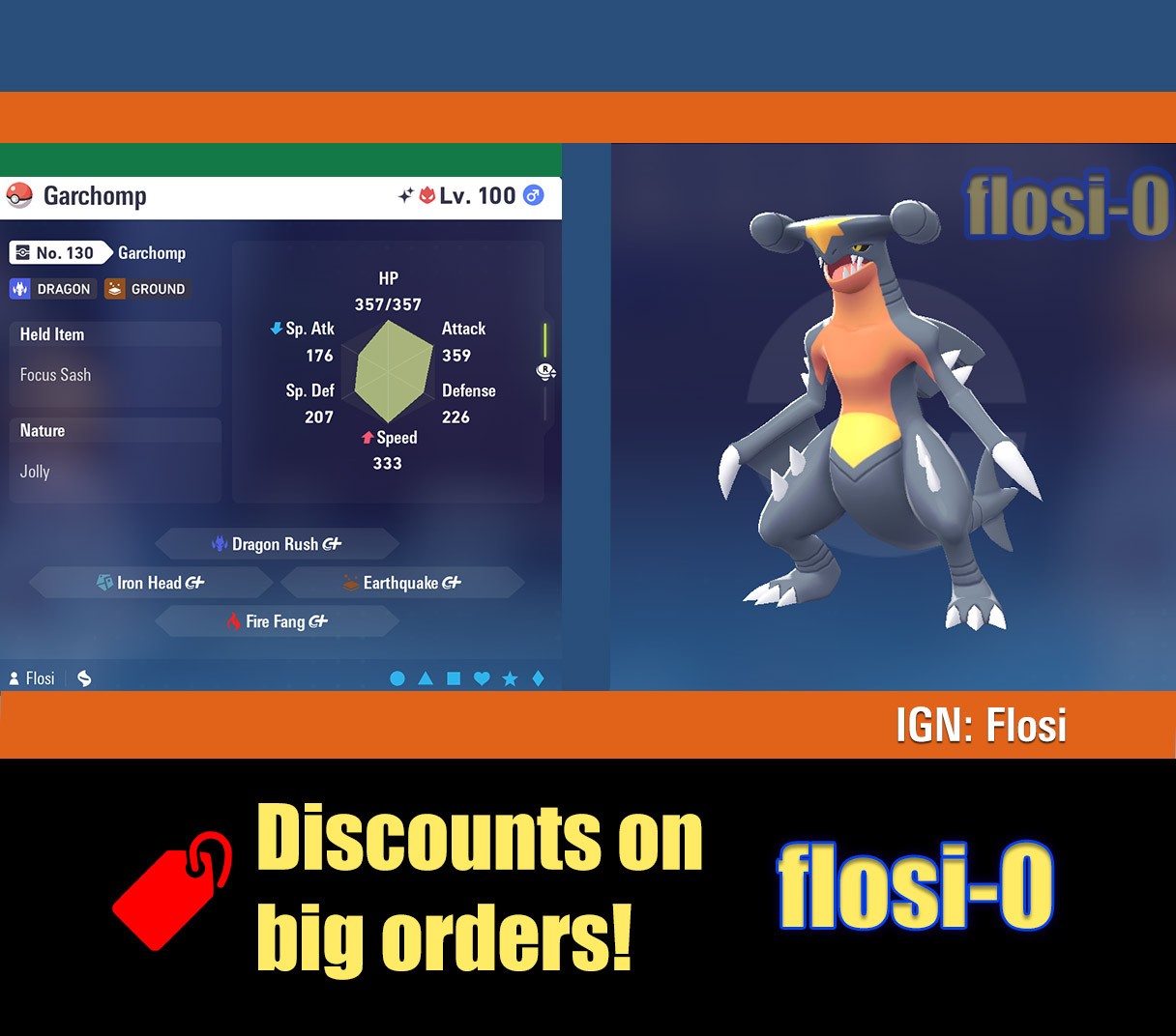 6IV Shiny Garchomp Pokemon Legends ZA (Legends Z-A)