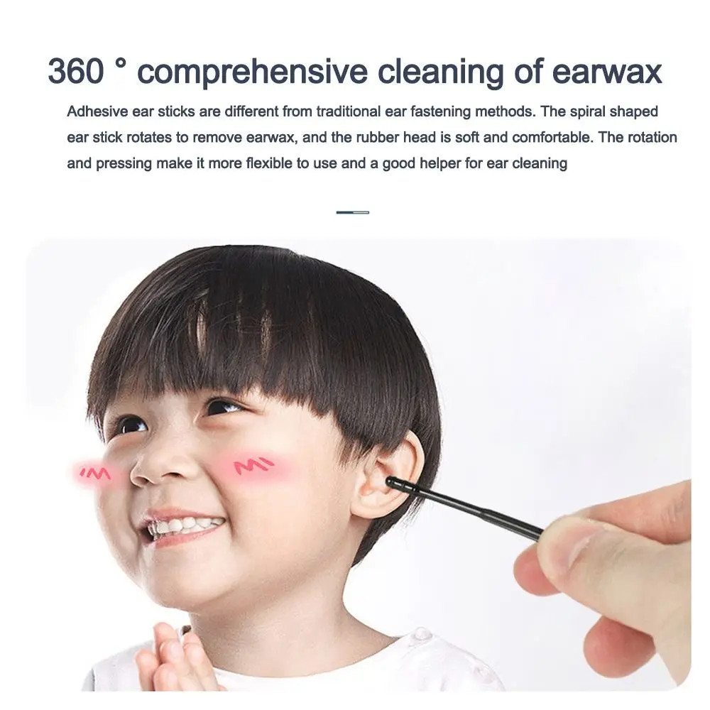 60pcs Disposable Silicone Ear Wax Remover Sticky Earpick S/L Cleaner Set - NEW