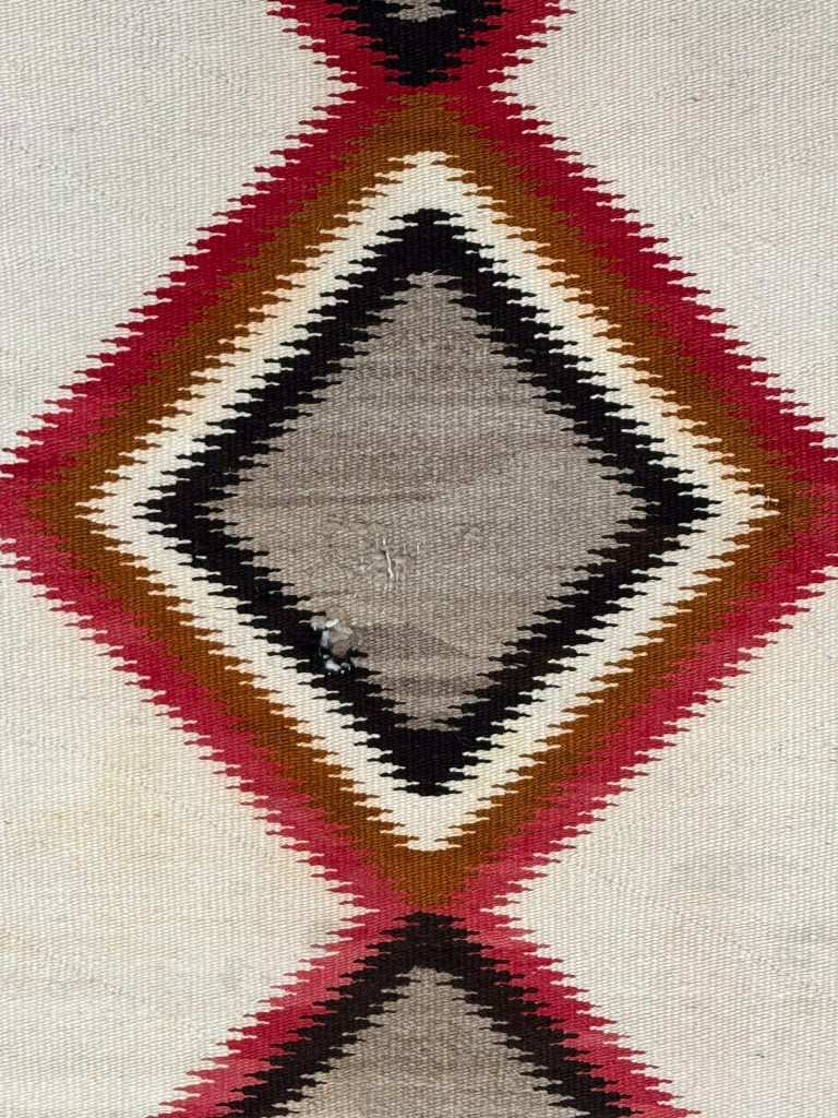 Antique Navajo Textiles Rug ca. 1920's Size 57" L x 41.5" W Hand Woven