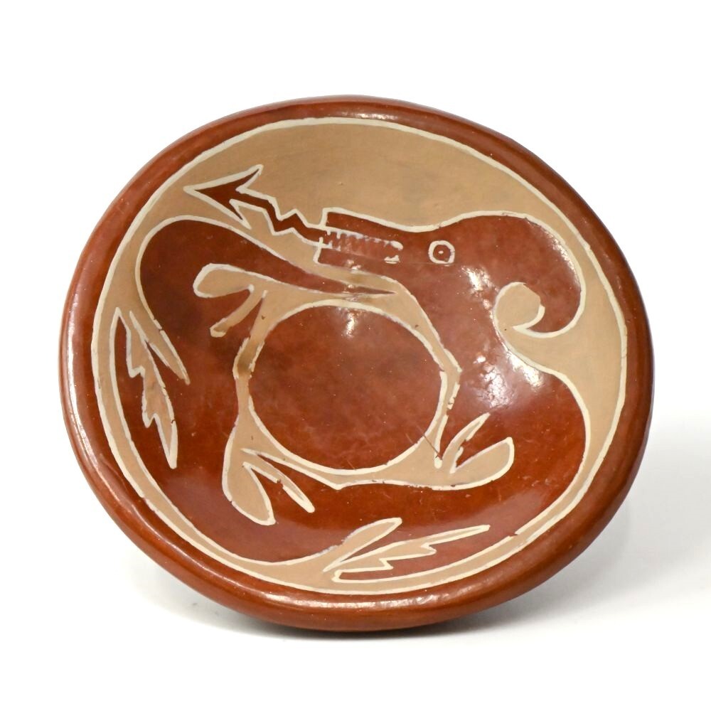 Santa Clara Red Plate Water Serpent by Ursulita Naranjo