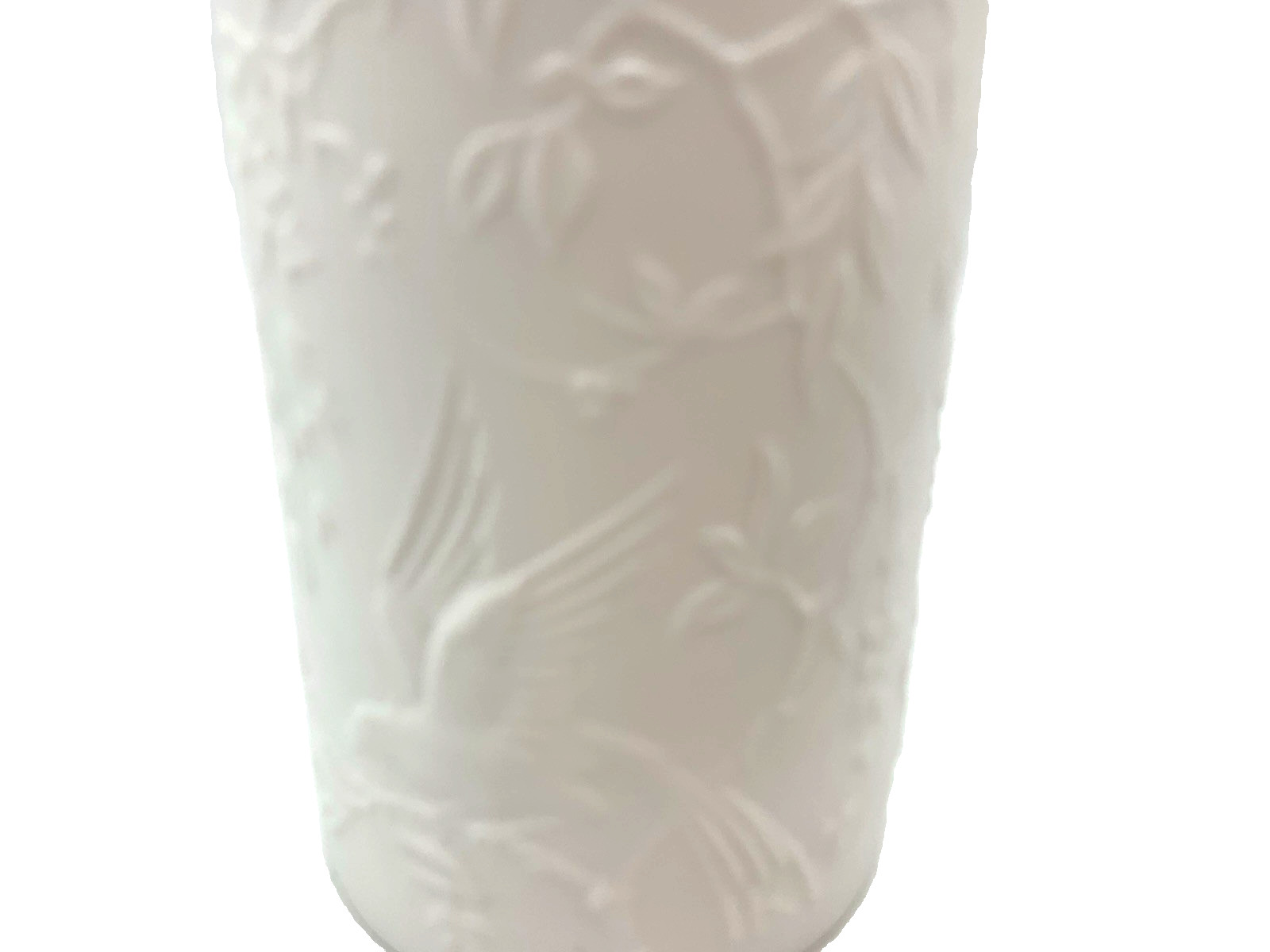 Kaiser Porcelain Vase West Germany White Bisque Birds of Paradis #68 Vintage