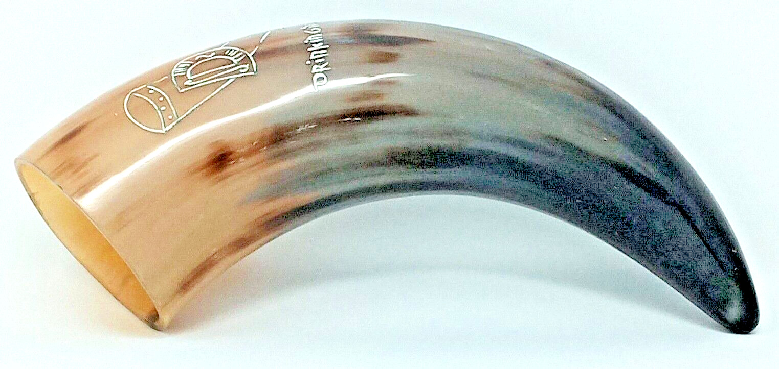 Drinking Horn Meadery Natural Cow / Steer horn euc black and blonde color