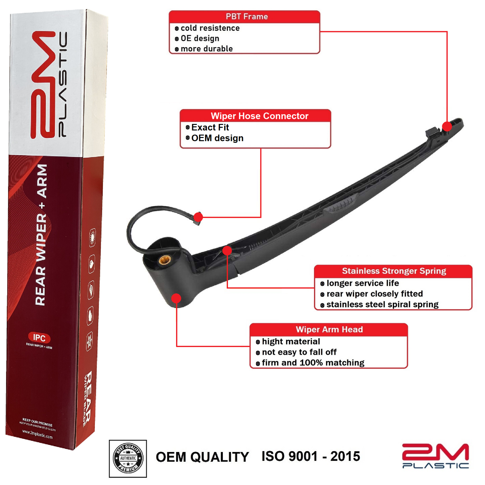 Rear Wiper Arm & Blade For GMC Envoy Chevy Trailblazer 07-09 Buick Rainier 06-07