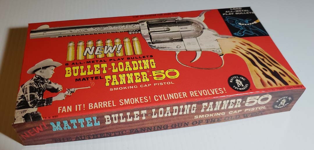 Mattel Fanner 50 Empty Box for Pistol 1958 Type Read cousin to Shootin Shell