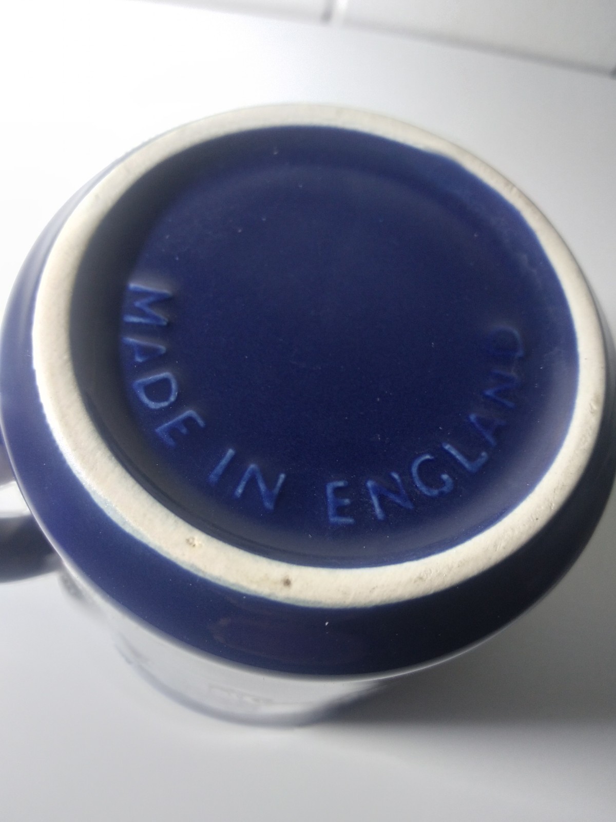 Vintage Ceramic Coffee Mug Bush Vacuum & Air Brake Made in England 3.5" Tall