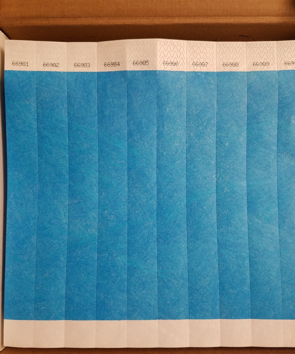 50  1"  NEON BLUE TYVEK WRISTBANDS,  EVENT WRISTBANDS. PAPER WRISTBANDS