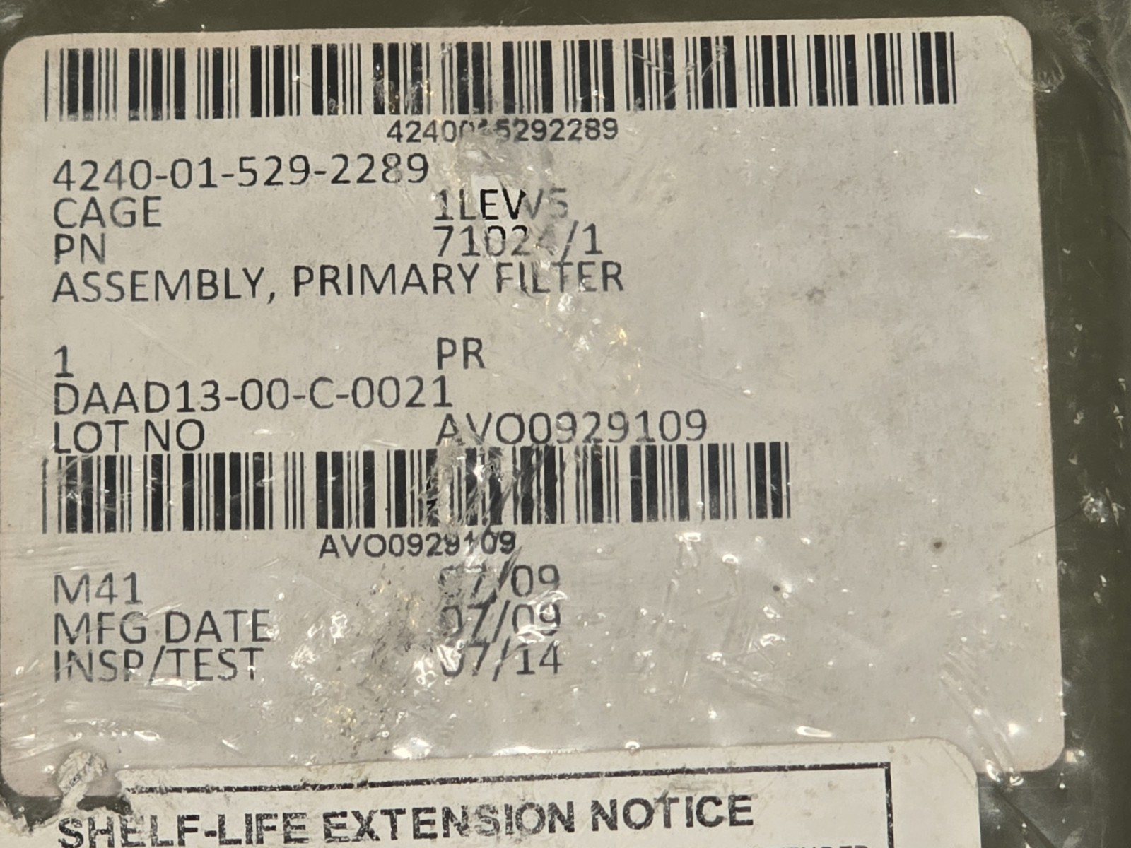 USGI Avon M41 Gas Mask Filter - Factory Sealed. 4240-01-529-2289