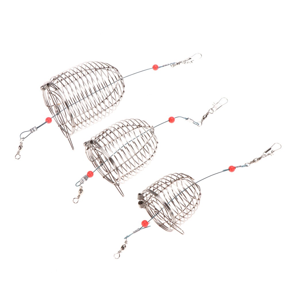 6Pcs Fishing Bait Cage Medium Stainless Steel Lure Holder for Anglers