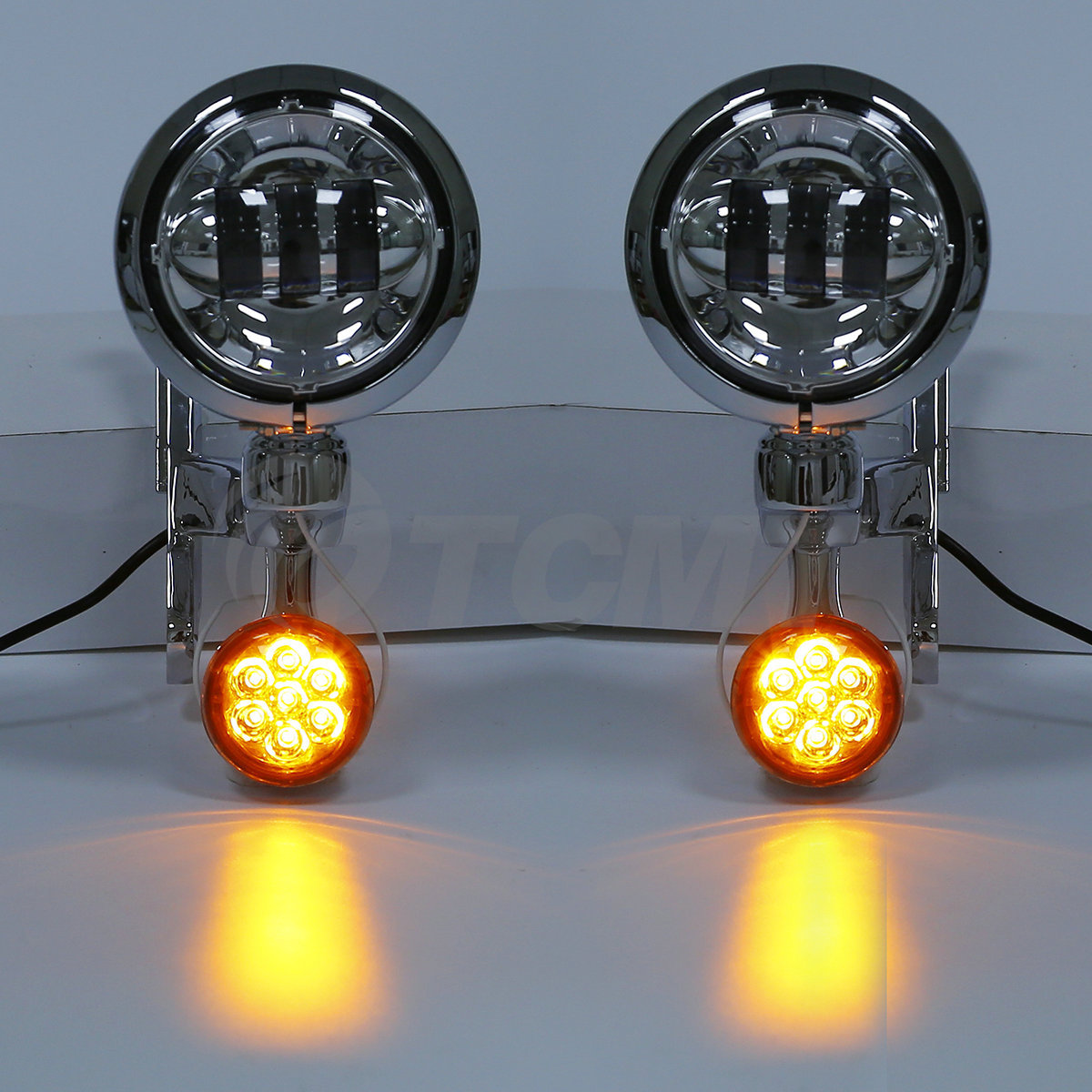 Turn Signal LED Spot Fog Light Bracket For Harley Electra Street Glide FLHX FLHR