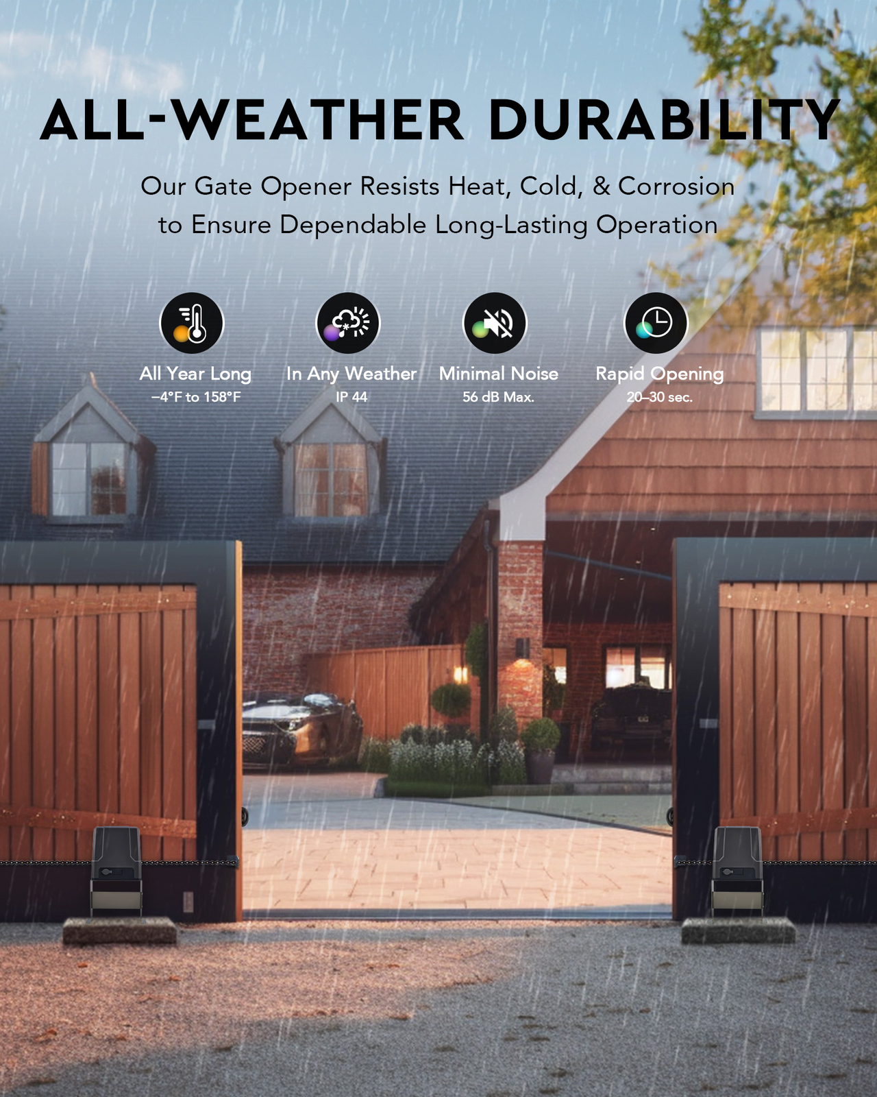 CO-Z Solar Sliding Gate Opener Kit Electric Gate Opener for 1800lb Home Gates