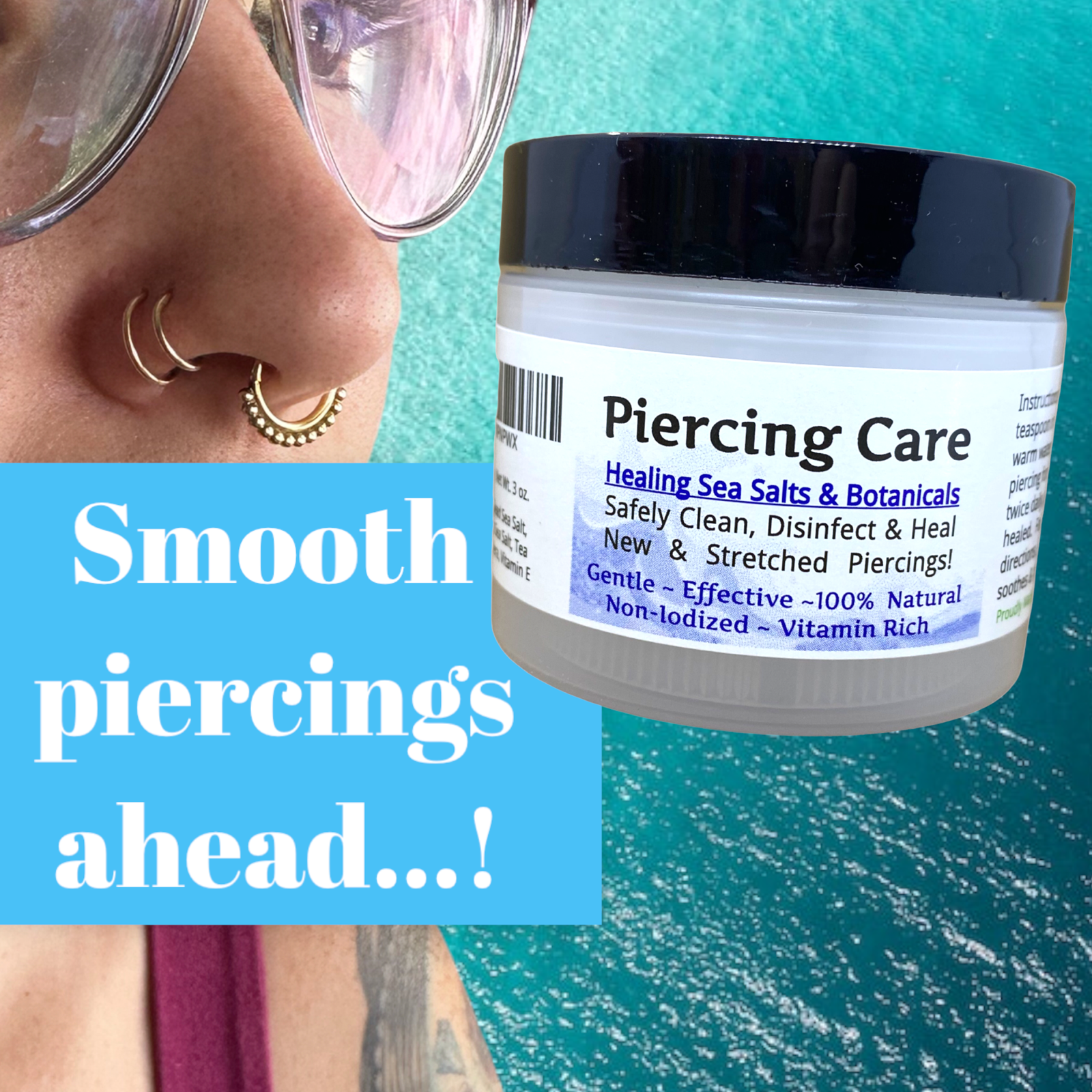 Urban ReLeaf Piercing Care Concentrate Jar! Heal Red Angry Bump Itchy Aftercare