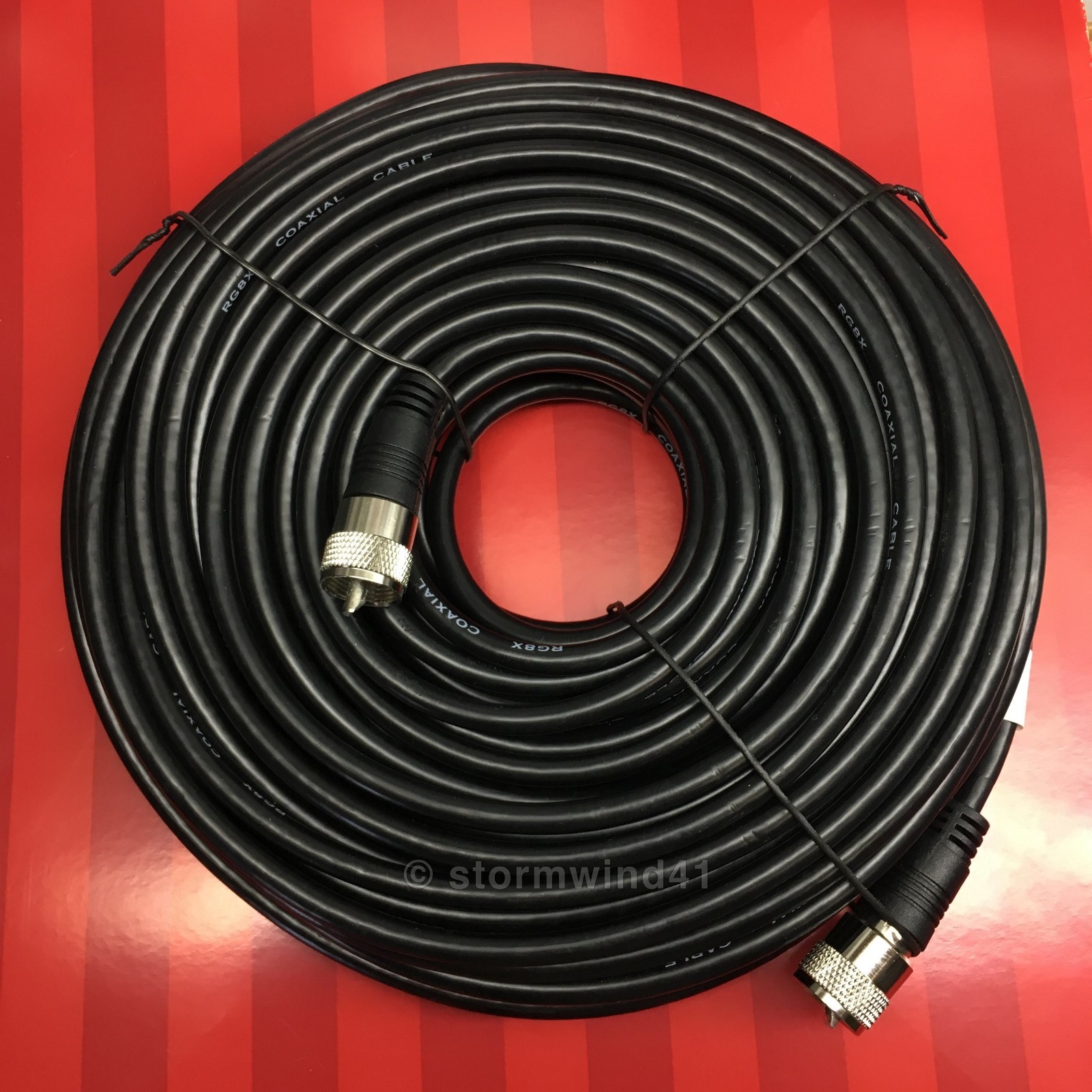 NEW 100 ft RG-8X coaxial coax UHF male PL-259 antenna cable 50 ohm *USA Seller*