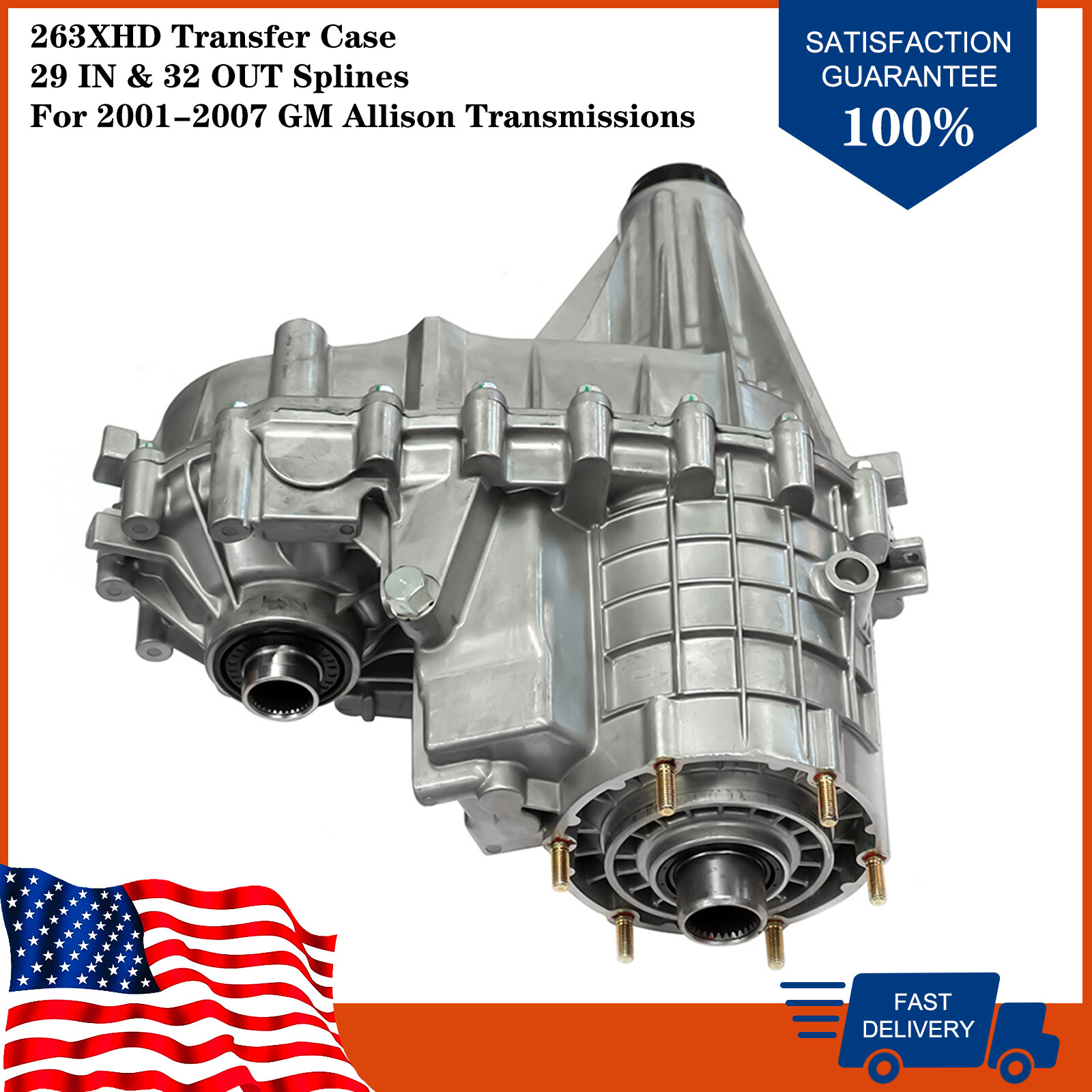 263XHD Transfer Case Duramax 6.6 Diesel 8.1 Gas Aluminum Rear Case 4WD Brand New