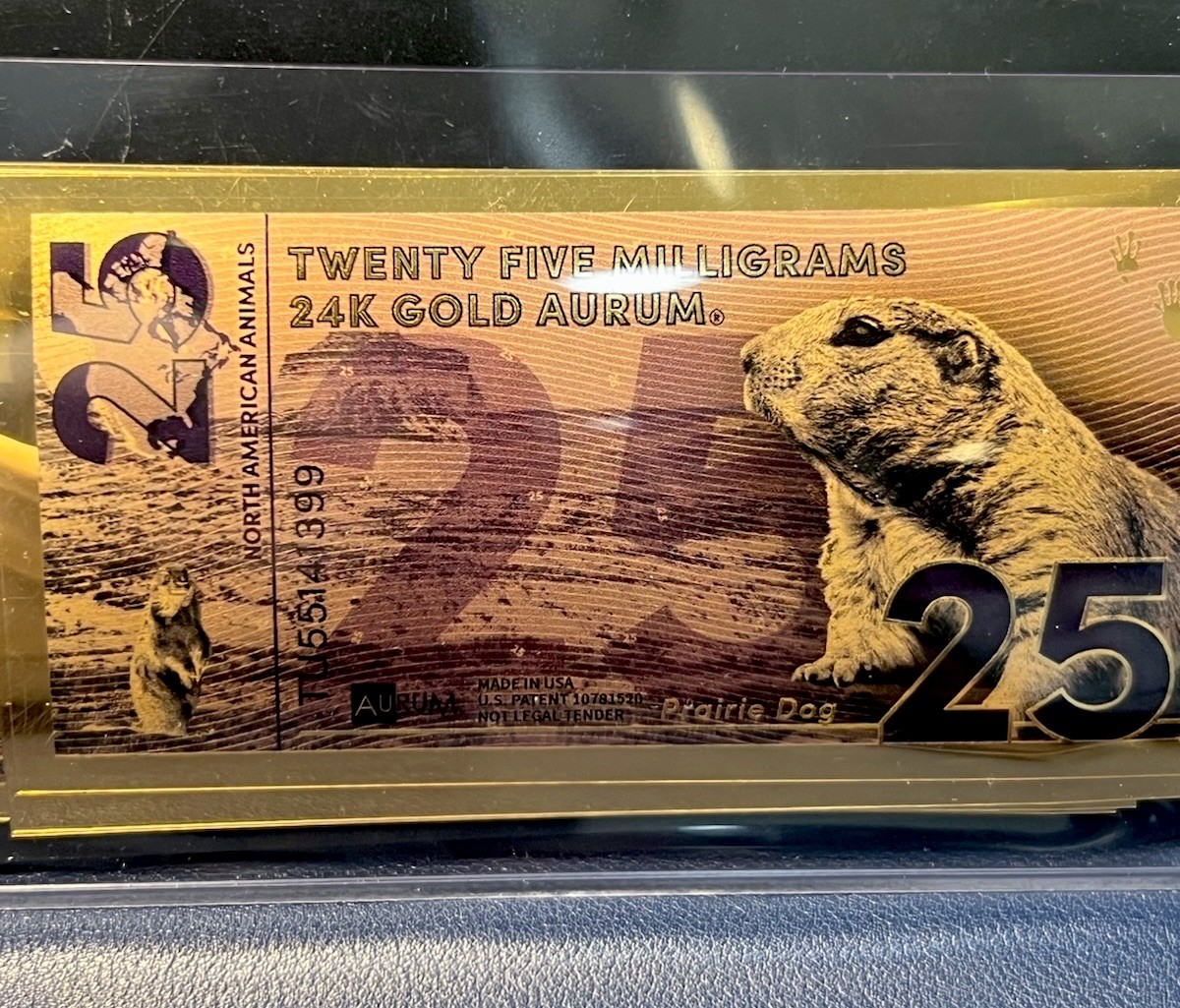 (20-STACK) 2024 Prairie Dog .999 Aurum 25mg 24k GoldFoil Note🔥Goldback BU ALPHA