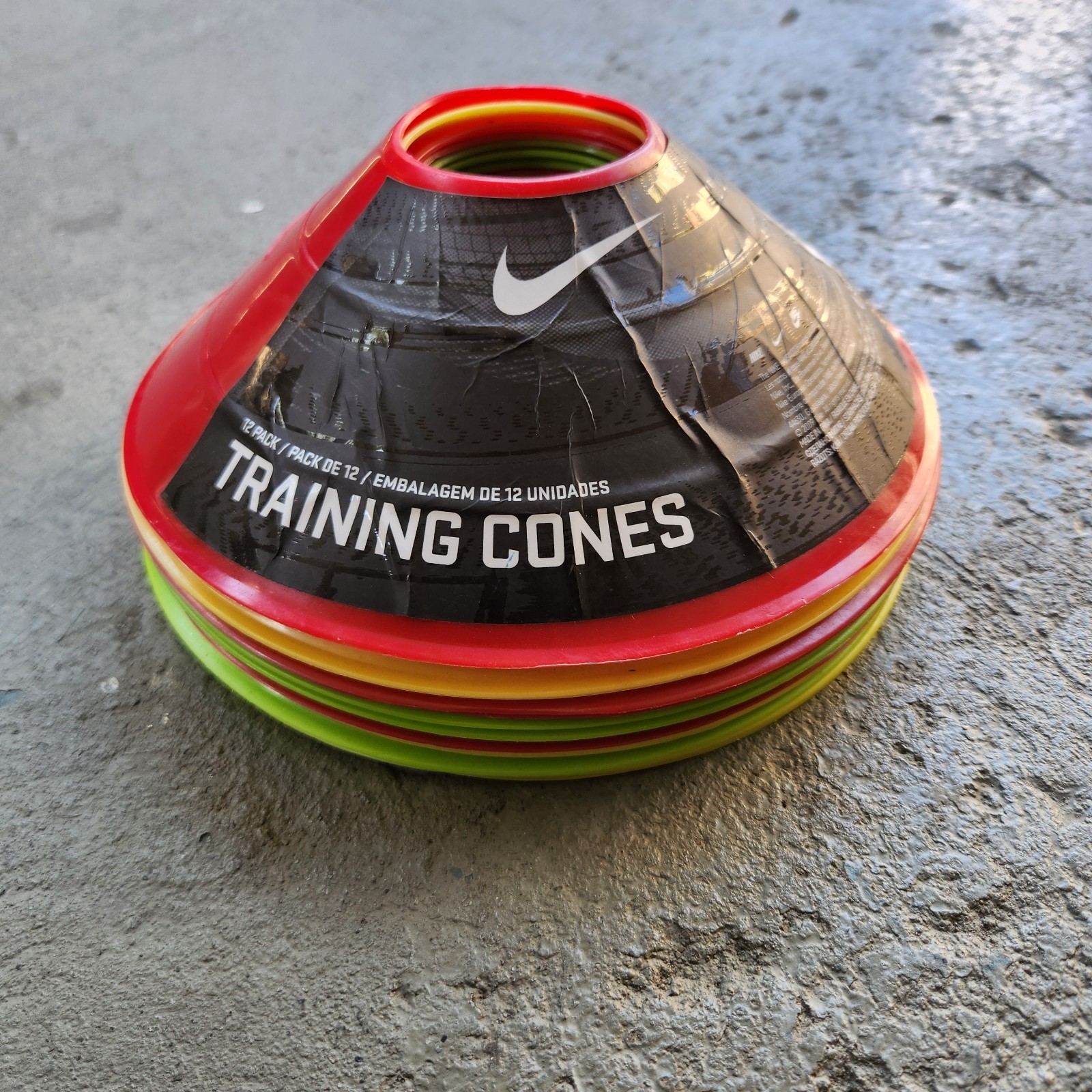 Nike Training Cones 12 Pack Mixed Colors Red Yellow Green Soccer Football