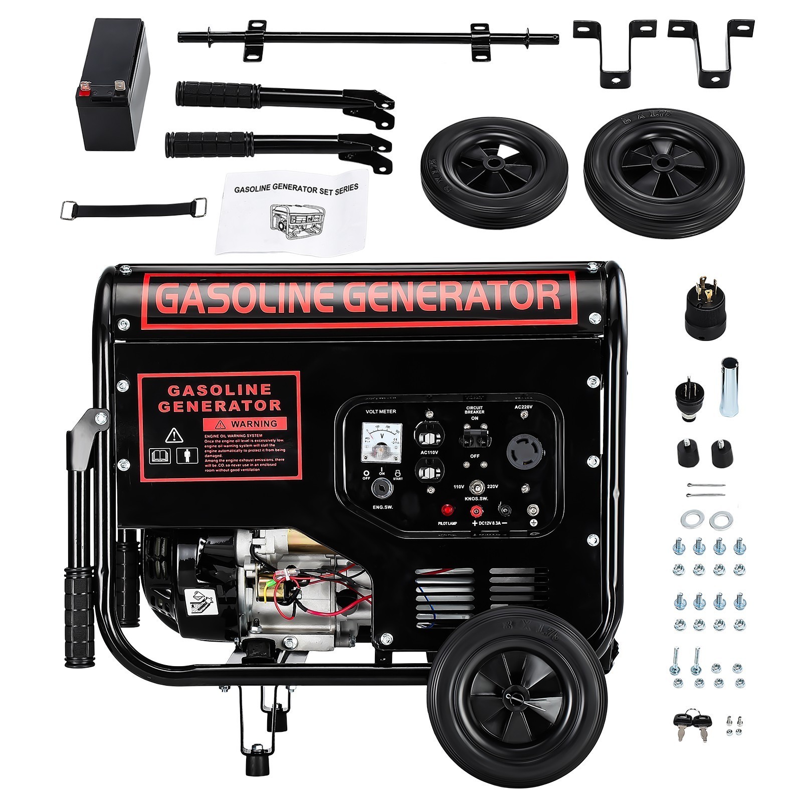 5000W Portable Inverter Generator Gas Powered Electric Start For Home Backup