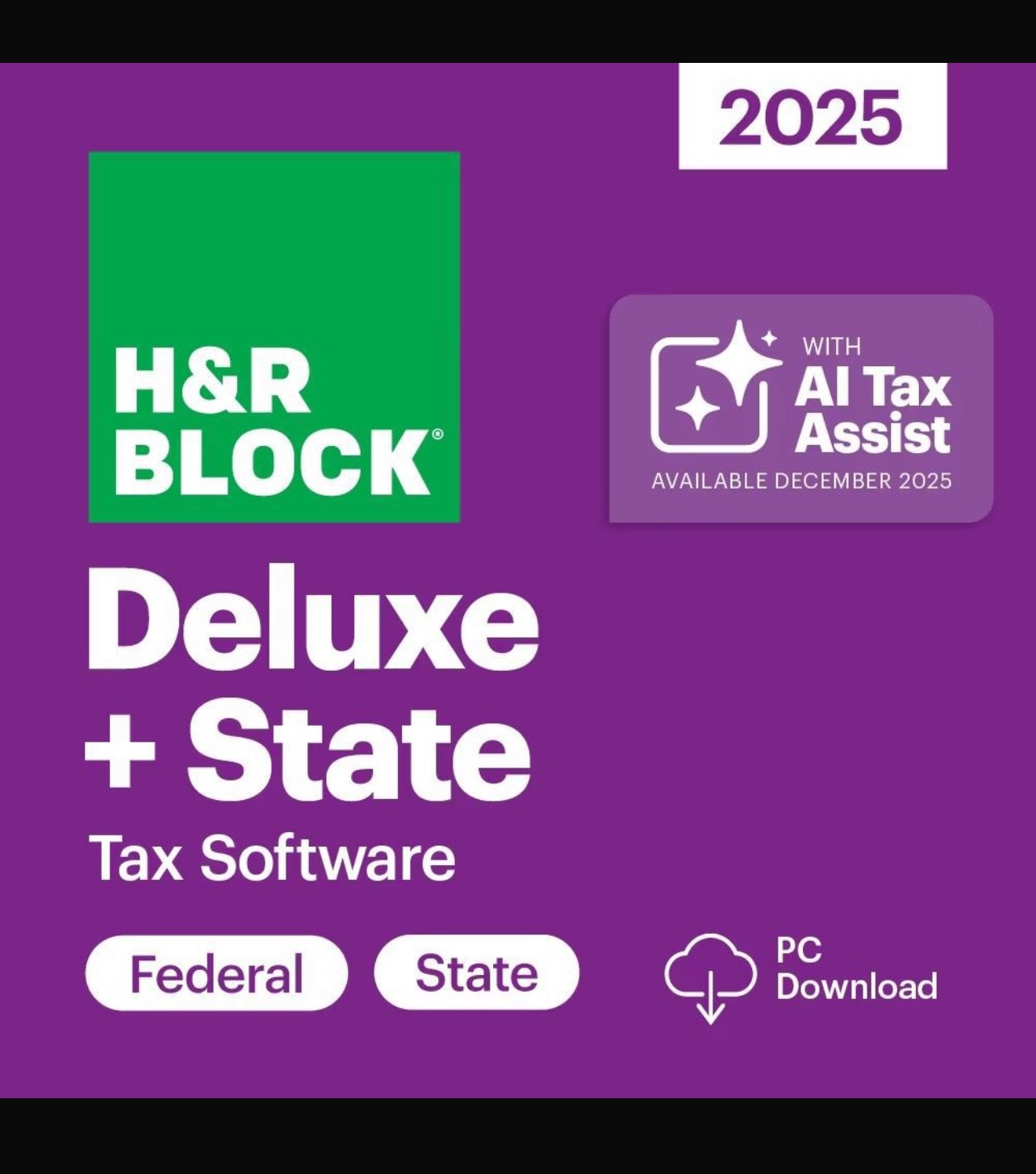 H&R Block Tax Software Deluxe & State 2025(sent via eBay chat) 5 free Fed Efile