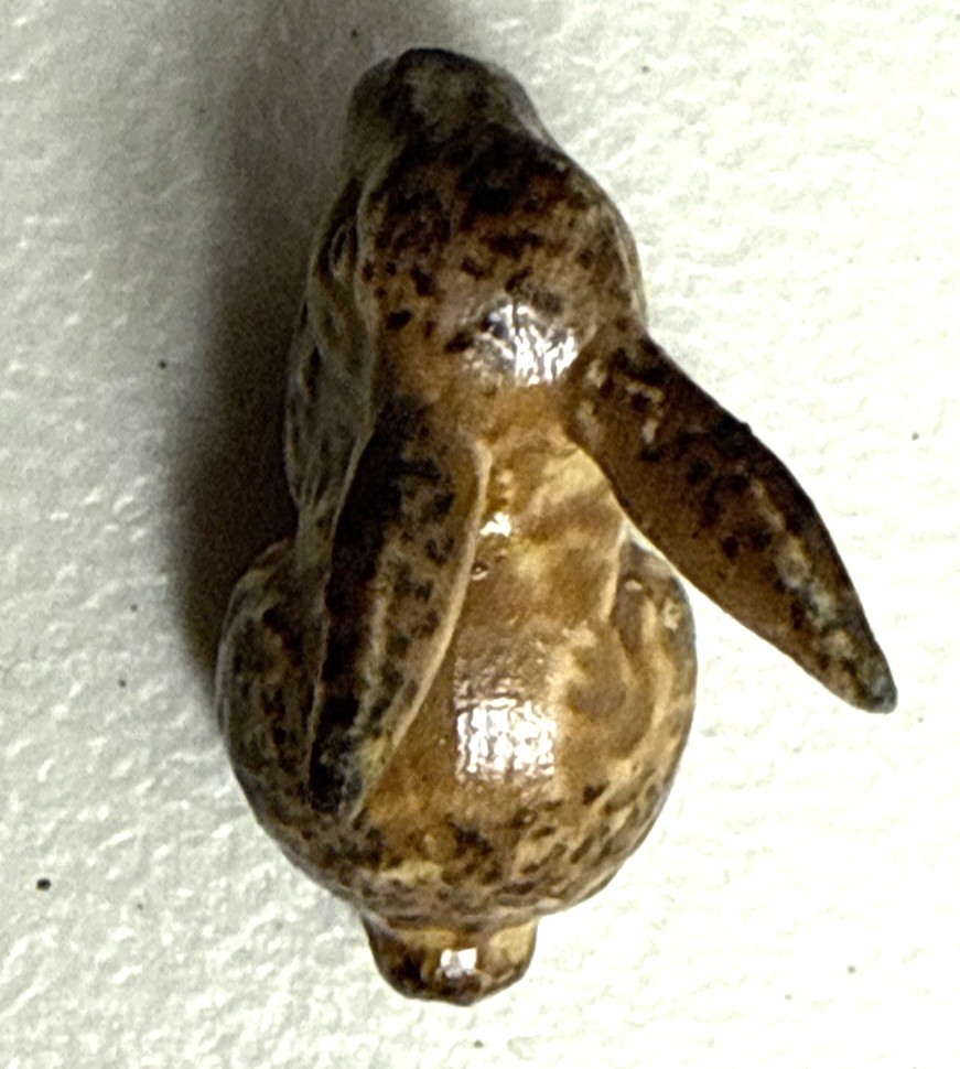 Vintage Porcelain Brown Speckled Bunny Rabbit Figurine Occupied Japan