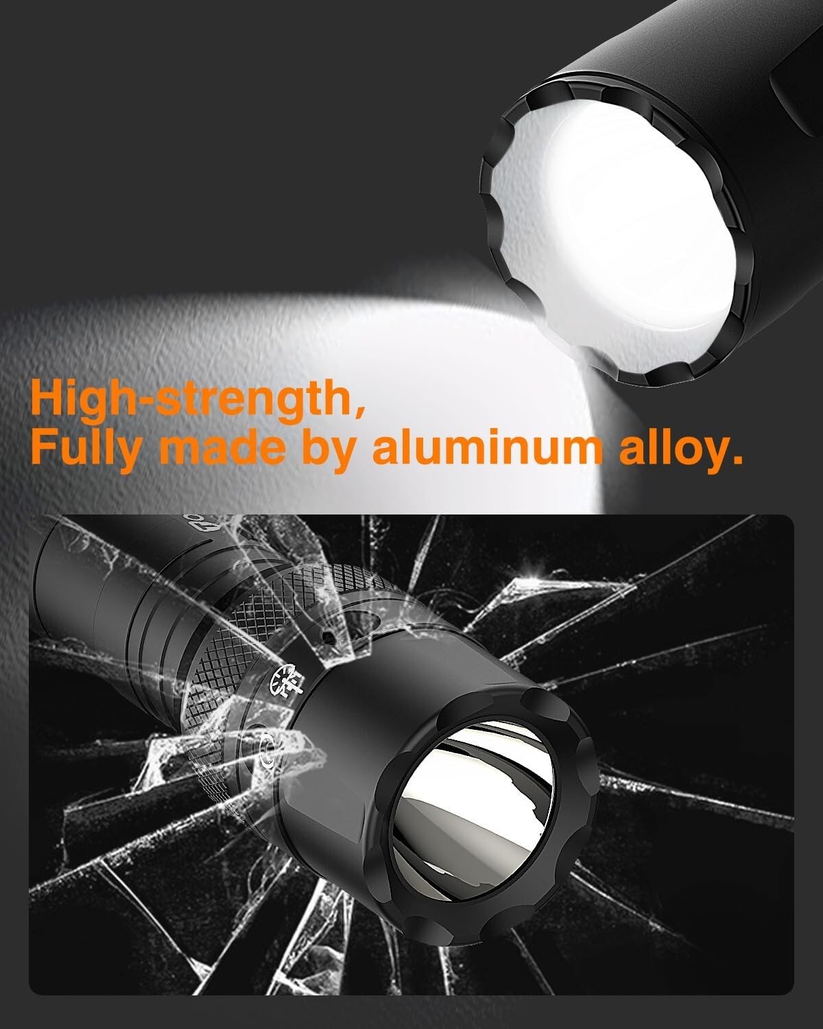 TOUGHSOUL 1250 Lumens Tactical Flashlight with Green Laser Sight for M-Lok Rifle