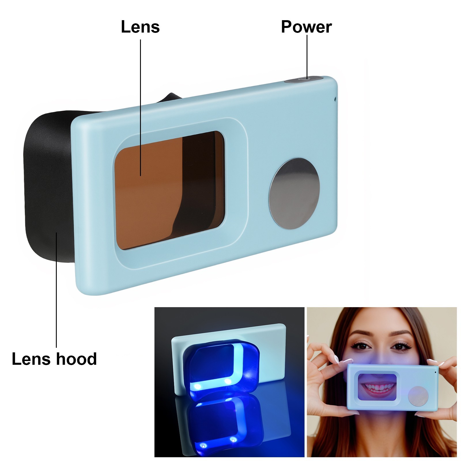 Electric Dental Plaque Indicator Detector Display Device Oral Hygiene Care Blue