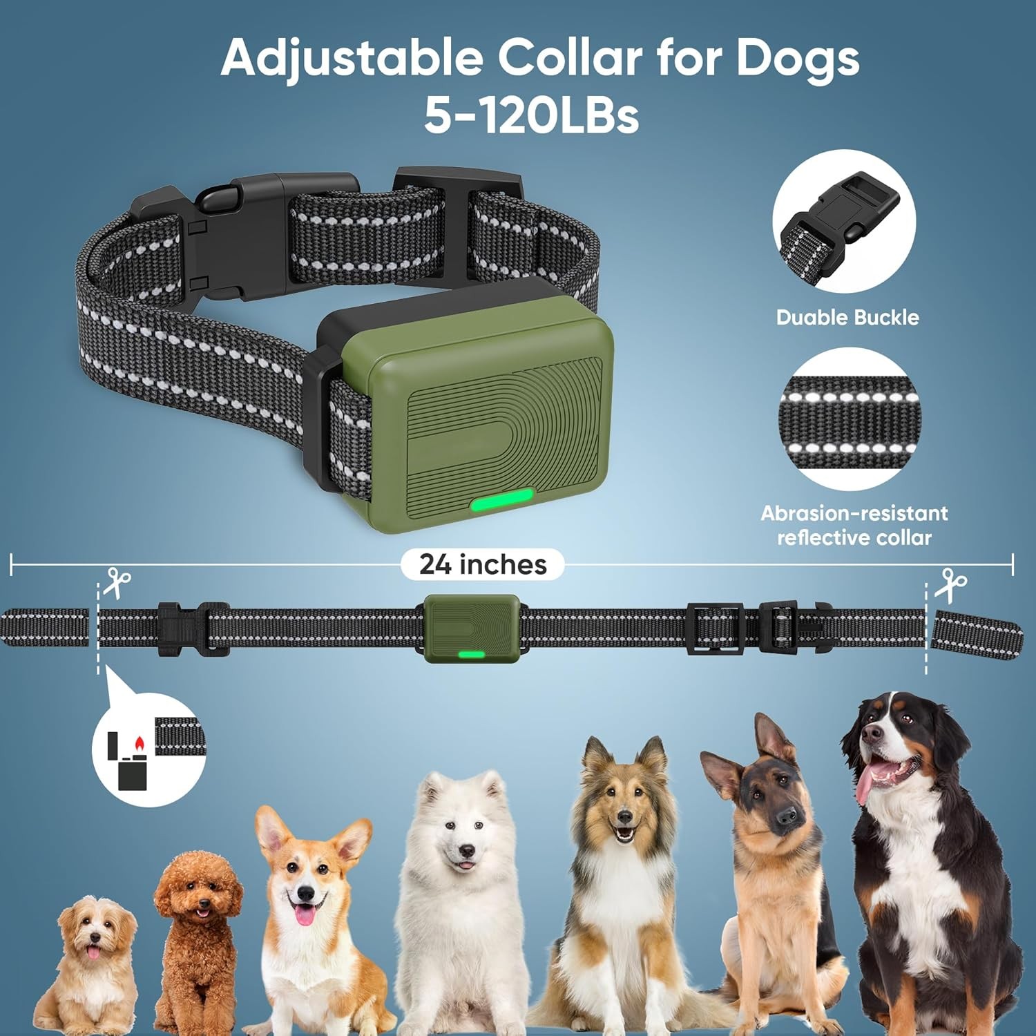 Dog Training Collar 4500FT Remote Rechargeable Waterproof Shock E-Collar PET