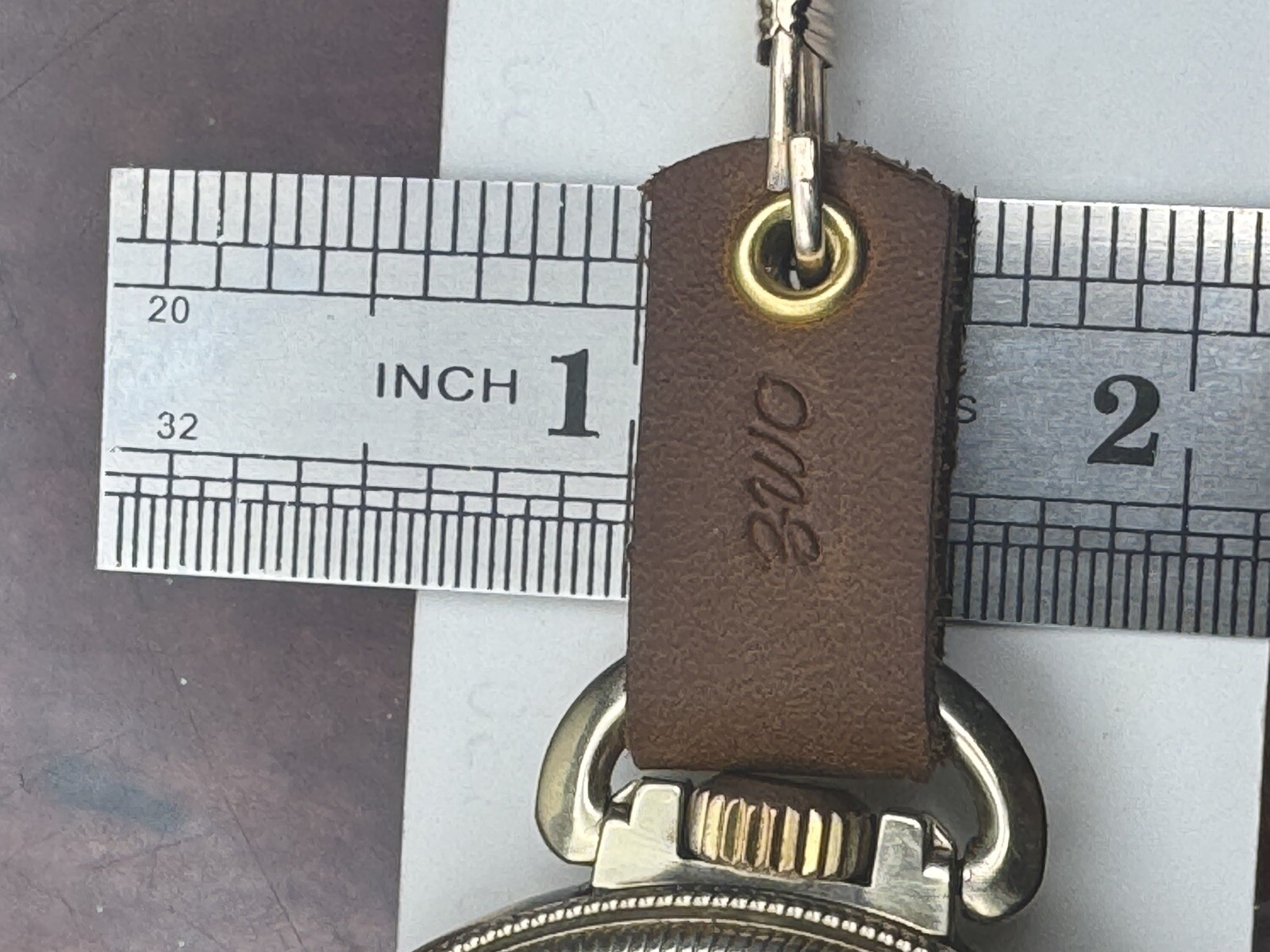 •NEW• Genuine Leather POCKET WATCH BOW / FOB STRAP; 1/ 2” Wide; BROWN-Handcrated
