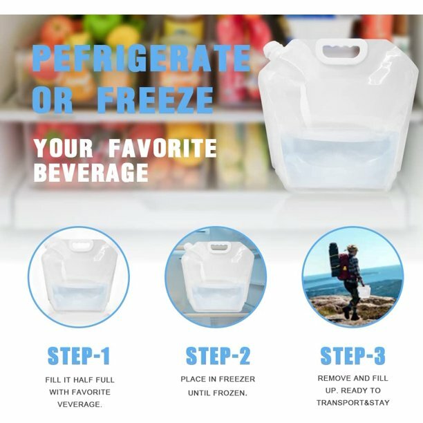 4 Pack 5L Camping Bag Portable Folding Survival Water Storage Lifting Hiking USA