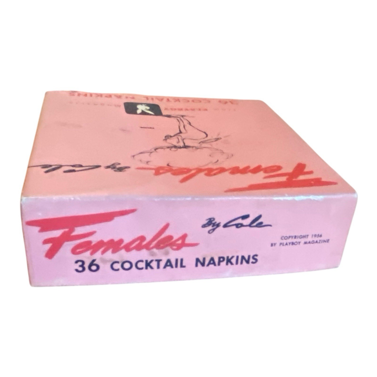 1956 PLAYBOY MAGAZINE Vintage Bar Lounge Cocktail Napkins "FEMALES" by Cole NUDE