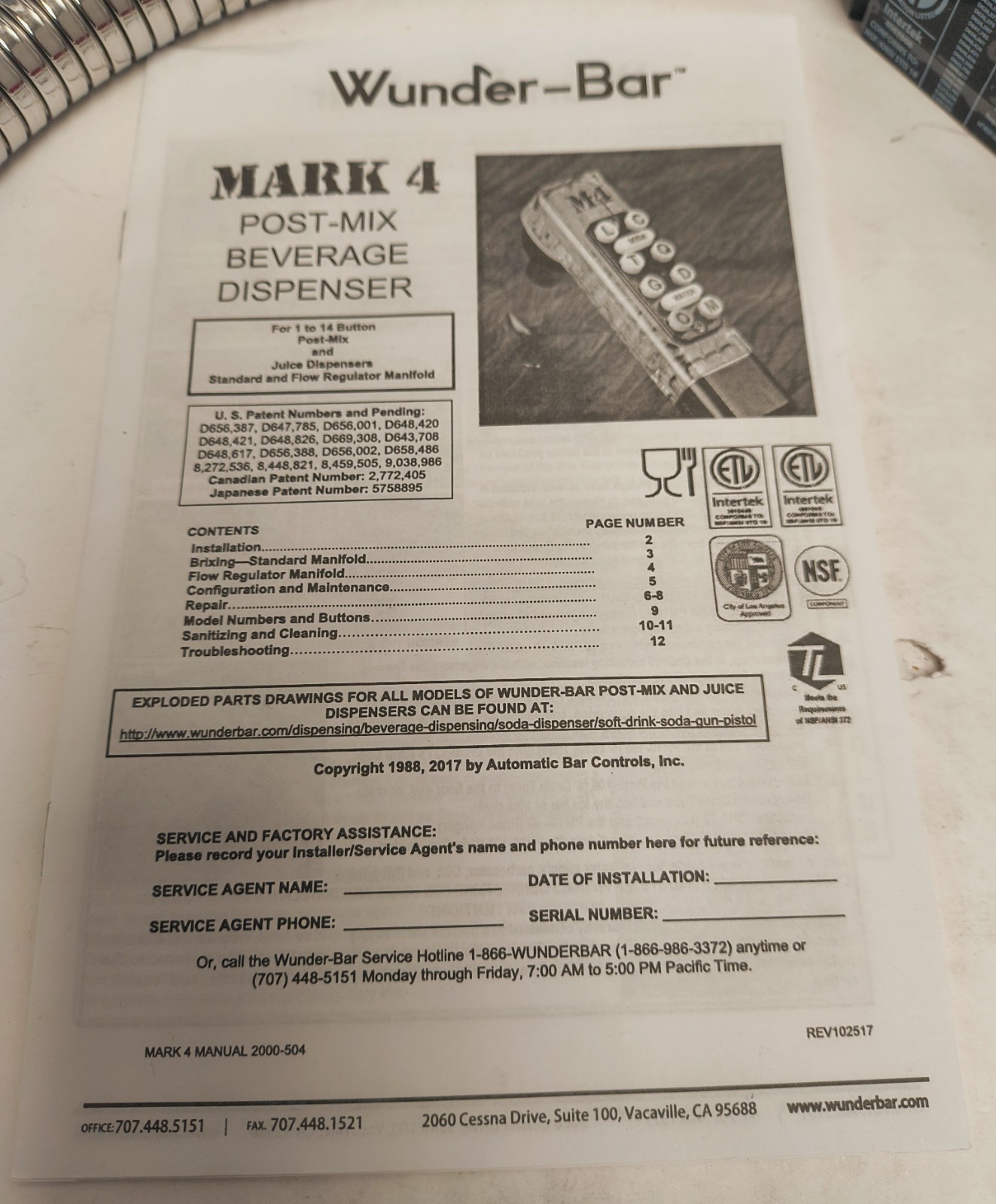 1 New BARGUN,M4,10BTN,W/O MANIFOLD,6FT, R ED, II.5 / M4-10620RSN6