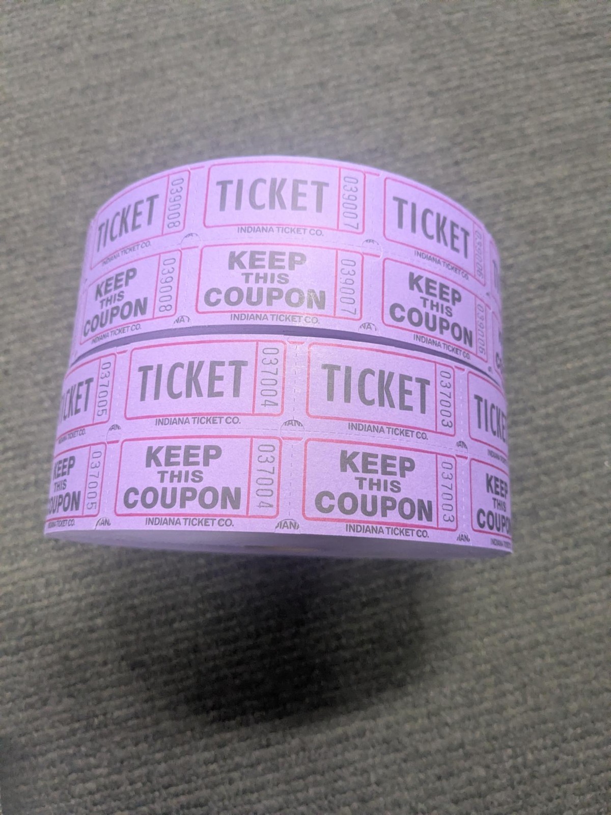 4000 Raffle Tickets,Single Rolls, Admit One,Consecutive Numbers Ticket for Event