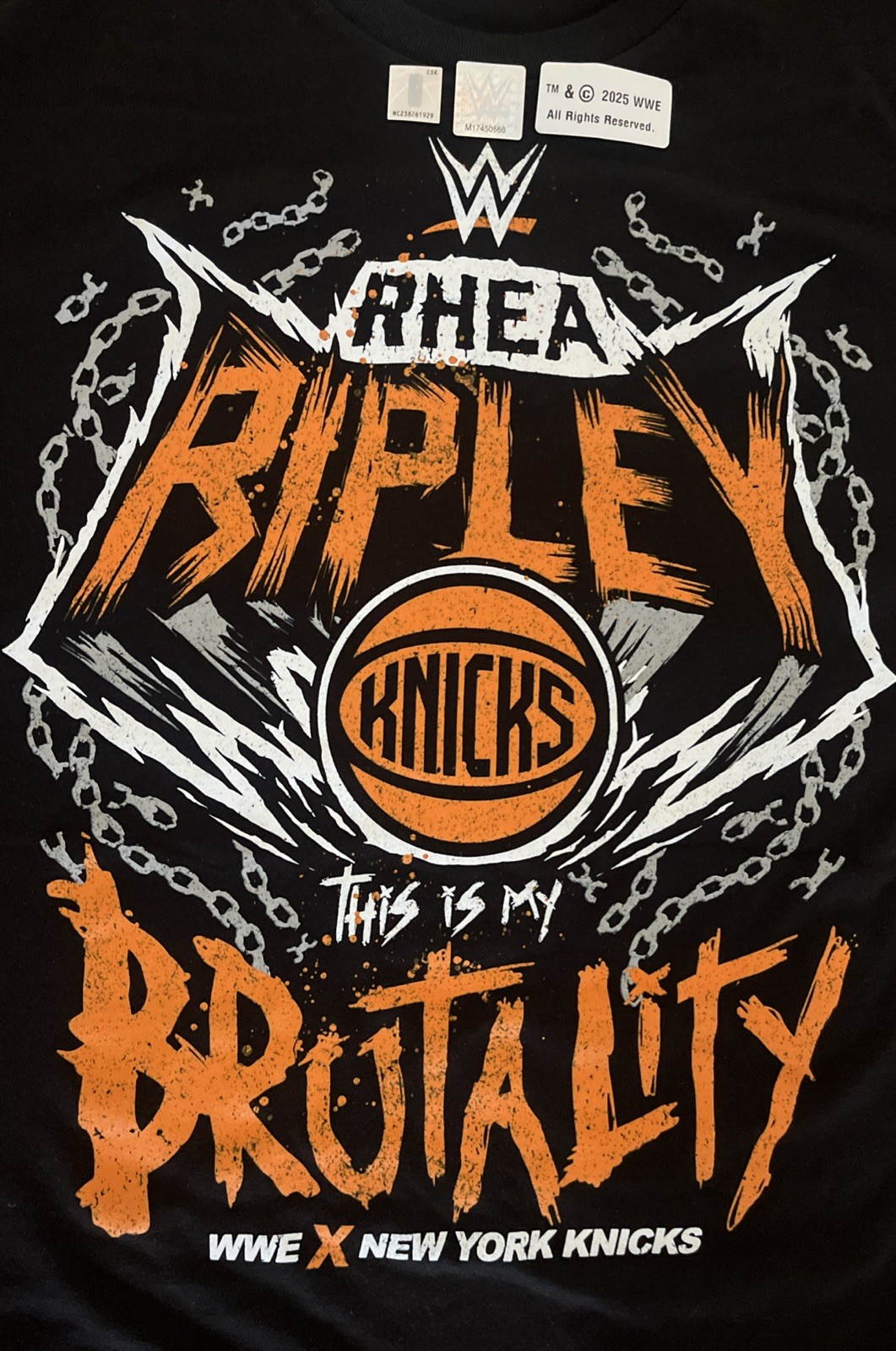RHEA RIPLEY WWE NEW YORK KNICKS EXCLUSIVE T-SHIRT MSG CENA LAST RAW WOMEN’S XL