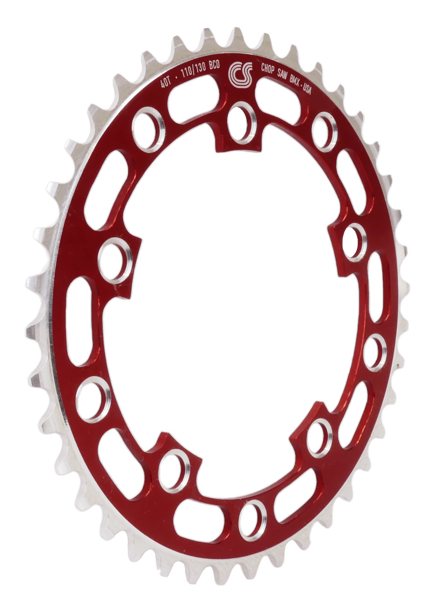 Chop Saw I 40T BMX Single Speed Bicycle Chainring 110/130 bcd - RED ANODIZED